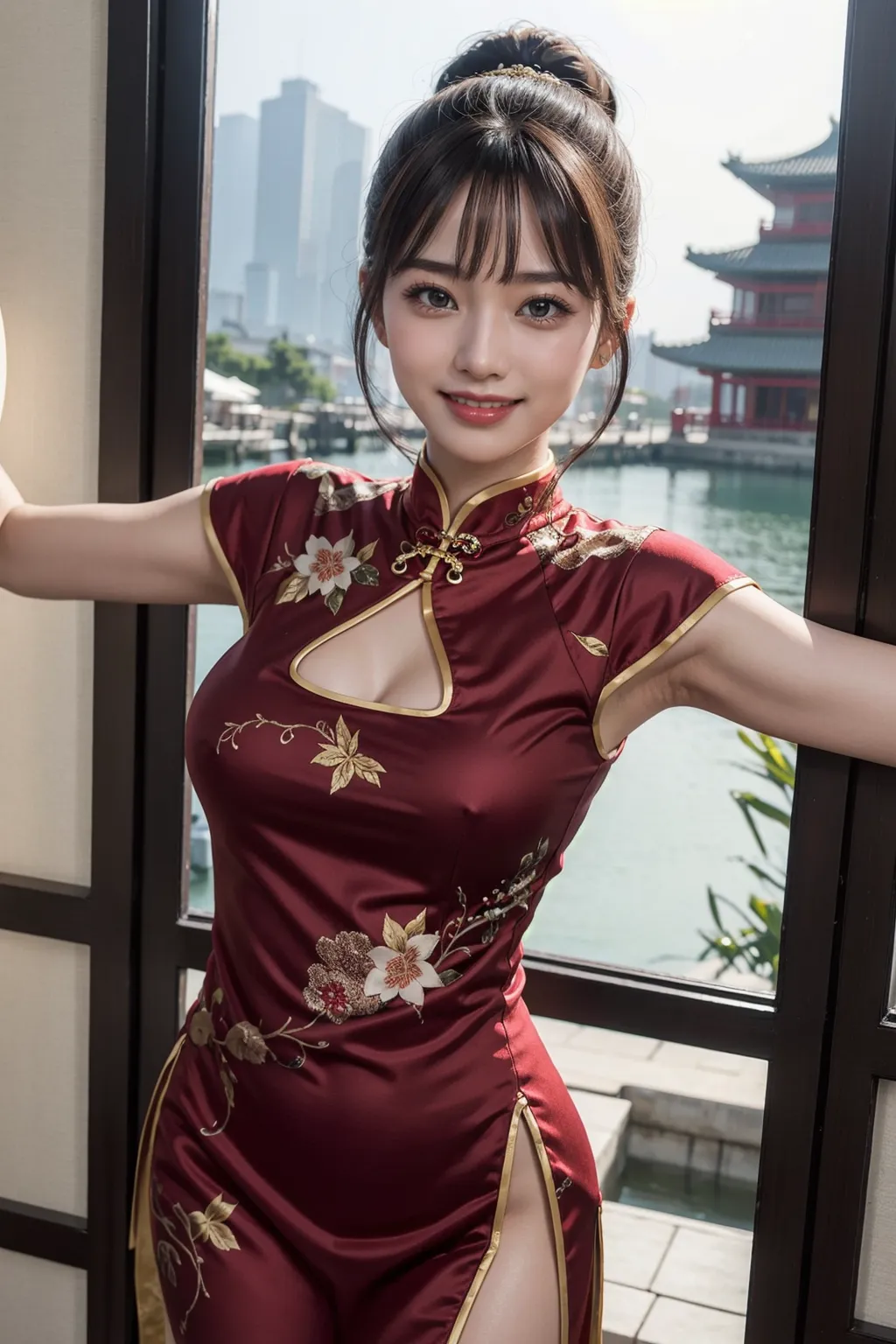 【「チャイナドレス」AIエロ画像（リアル・実写・フォト風）350枚まとめ！(6ページ目)のエロ画像28枚目