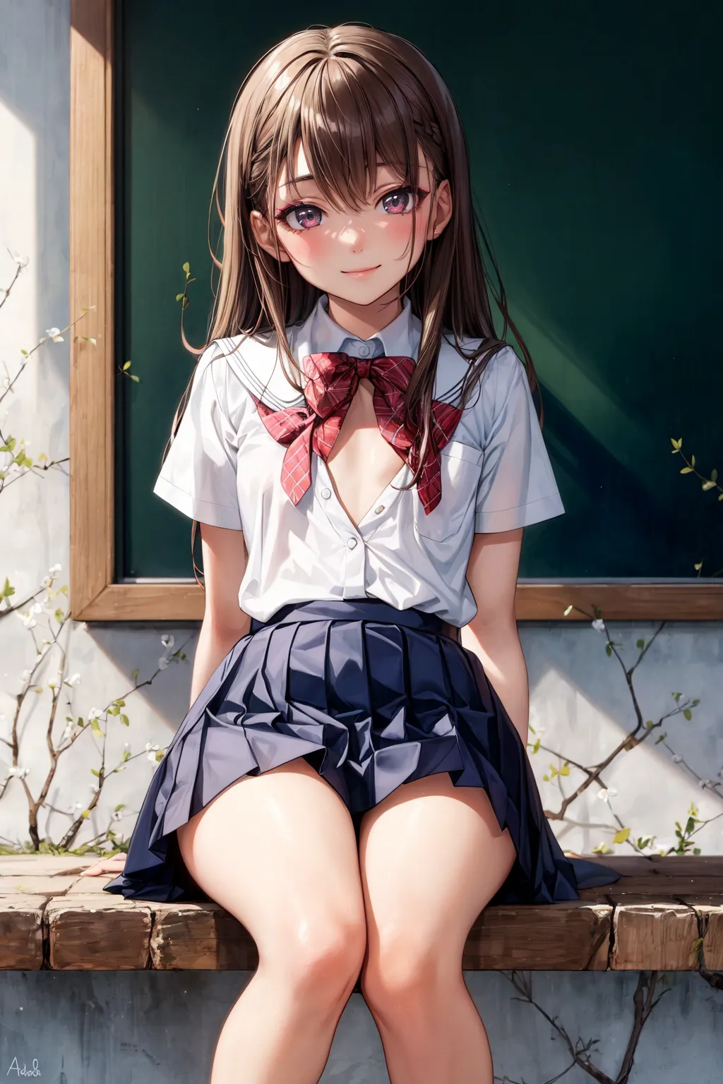 【「ギャル×学制服」AIエロ画像（イラスト・アニメ・二次元風）155枚まとめ！(3ページ目)のエロ画像18枚目