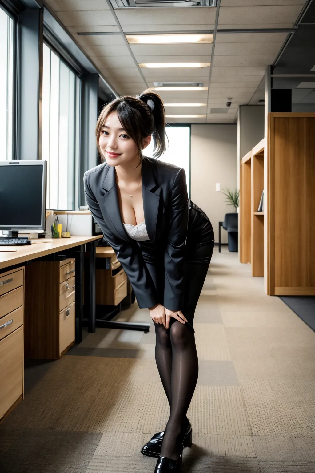 【「巨乳×パンスト」AIエロ画像（リアル・実写・フォト風）242枚まとめ！(4ページ目)のエロ画像27枚目