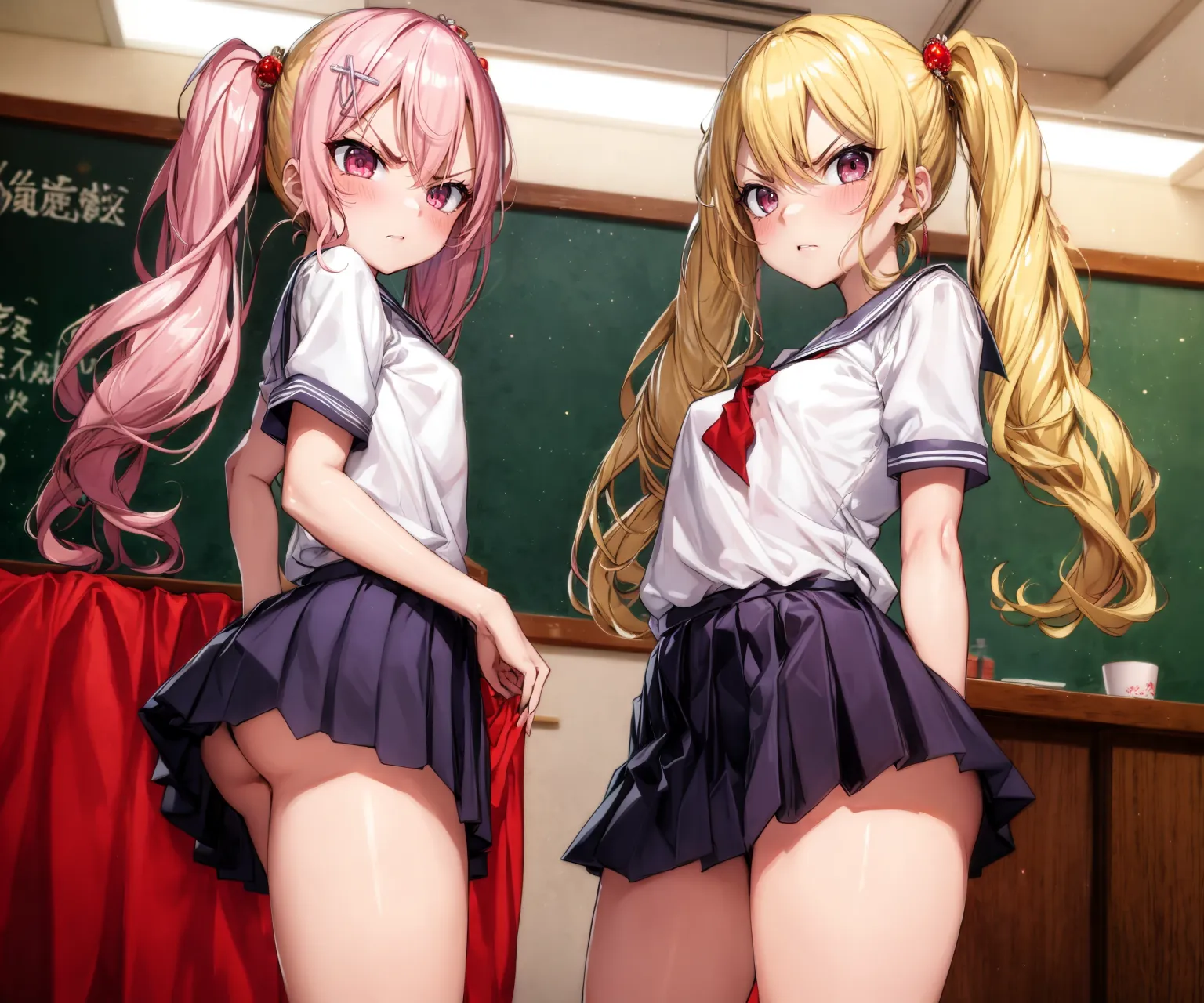 【「ギャル×学制服」AIエロ画像（イラスト・アニメ・二次元風）155枚まとめ！(3ページ目)のエロ画像15枚目