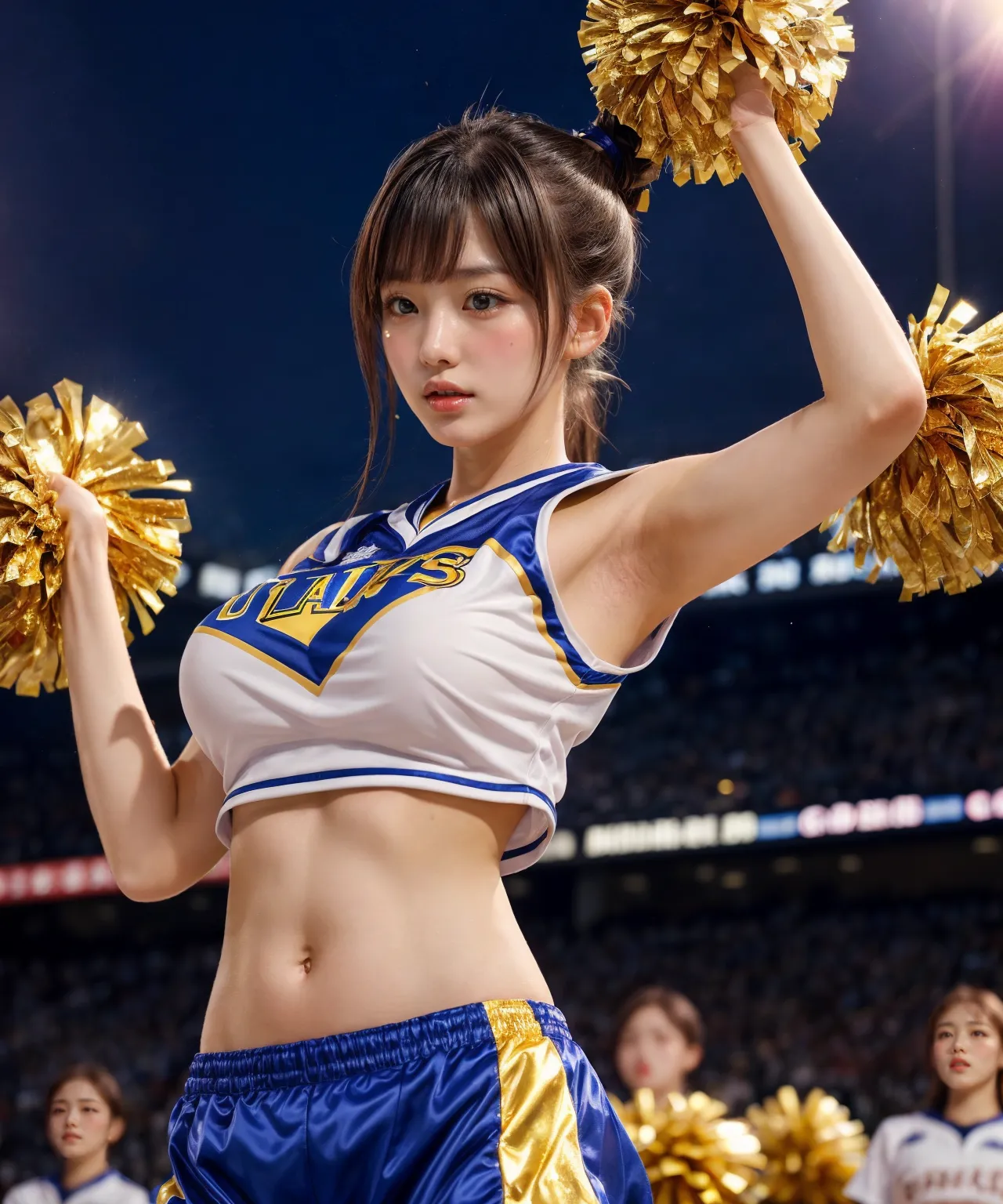 【「爆乳・超乳×チアリーダー」AIエロ画像（リアル・実写・フォト風）199枚まとめ！(4ページ目)のエロ画像2枚目