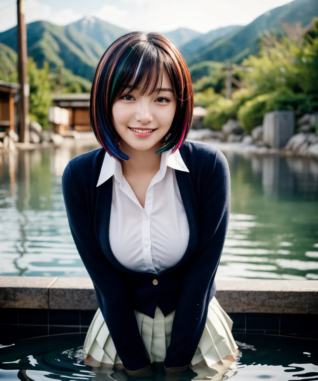 【「爆乳・超乳×学制服」AIエロ画像（リアル・実写・フォト風）1962枚まとめ！(32ページ目)のエロ画像12枚目