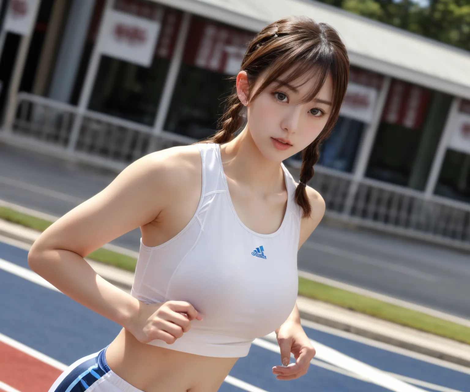 【「爆乳・超乳×陸上」AIエロ画像（リアル・実写・フォト風）314枚まとめ！(5ページ目)のエロ画像28枚目