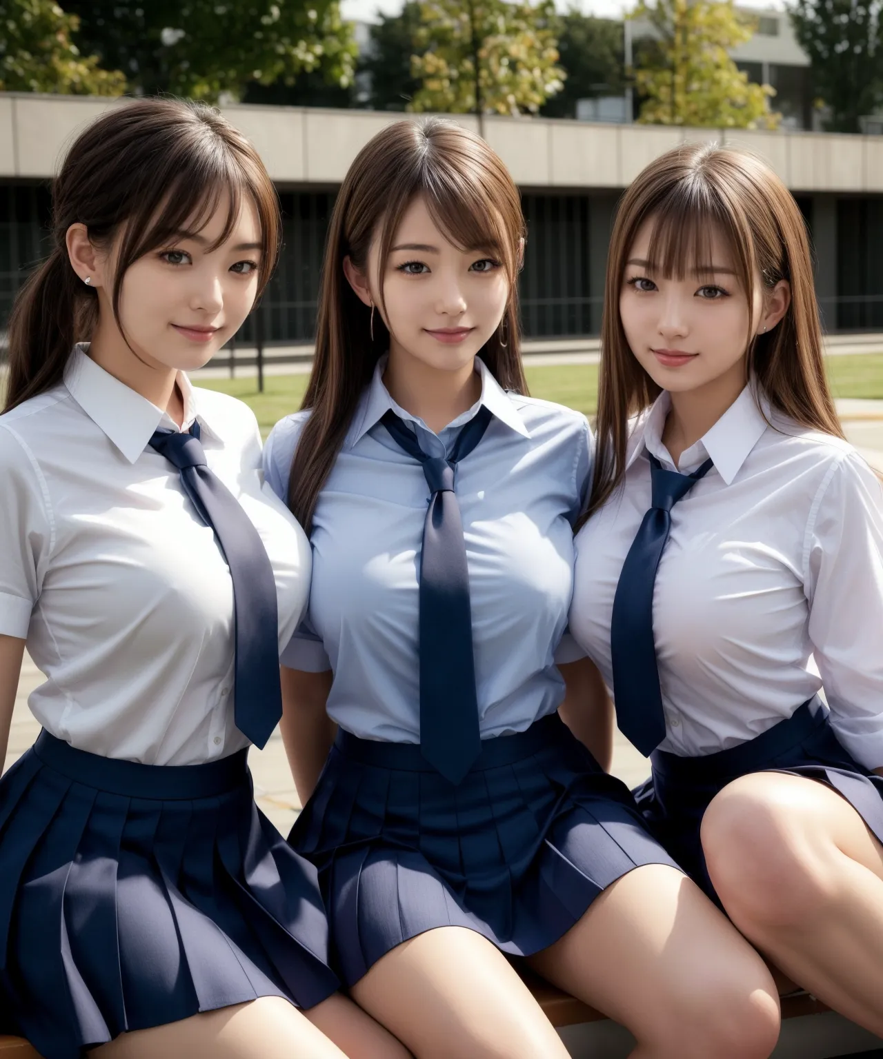 【「爆乳・超乳×学制服」AIエロ画像（リアル・実写・フォト風）1962枚まとめ！(31ページ目)のエロ画像6枚目