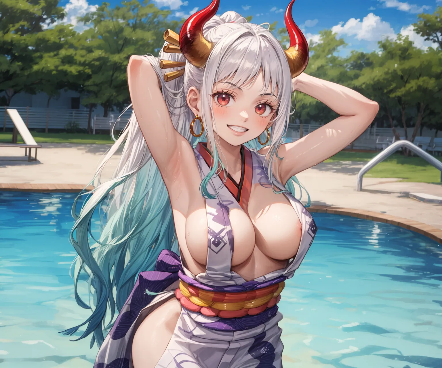 【「巨乳×着物」AIエロ画像（イラスト・アニメ・二次元風）854枚まとめ！(13ページ目)のエロ画像22枚目