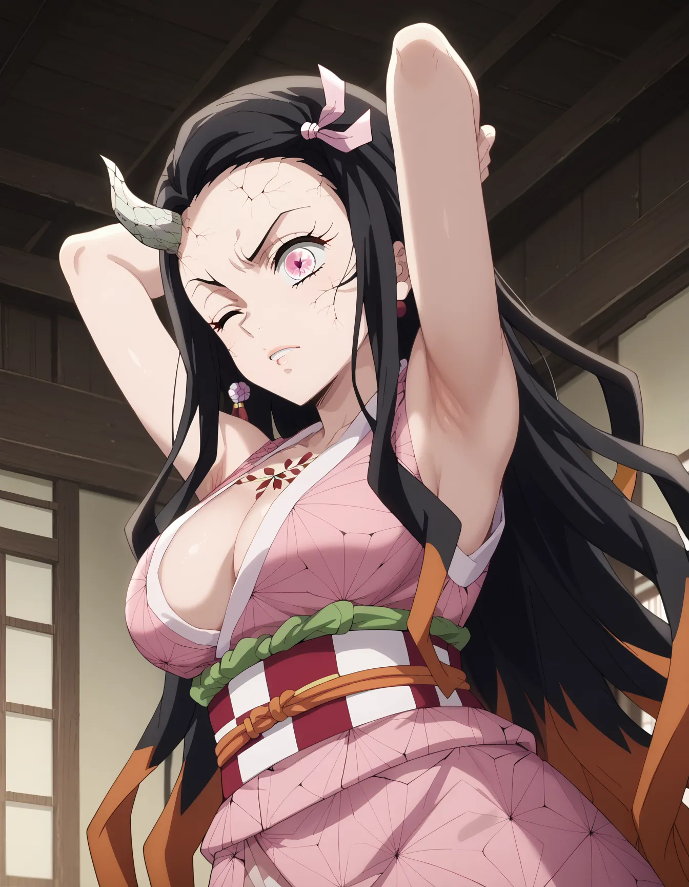 【「巨乳×着物」AIエロ画像（イラスト・アニメ・二次元風）854枚まとめ！(13ページ目)のエロ画像16枚目