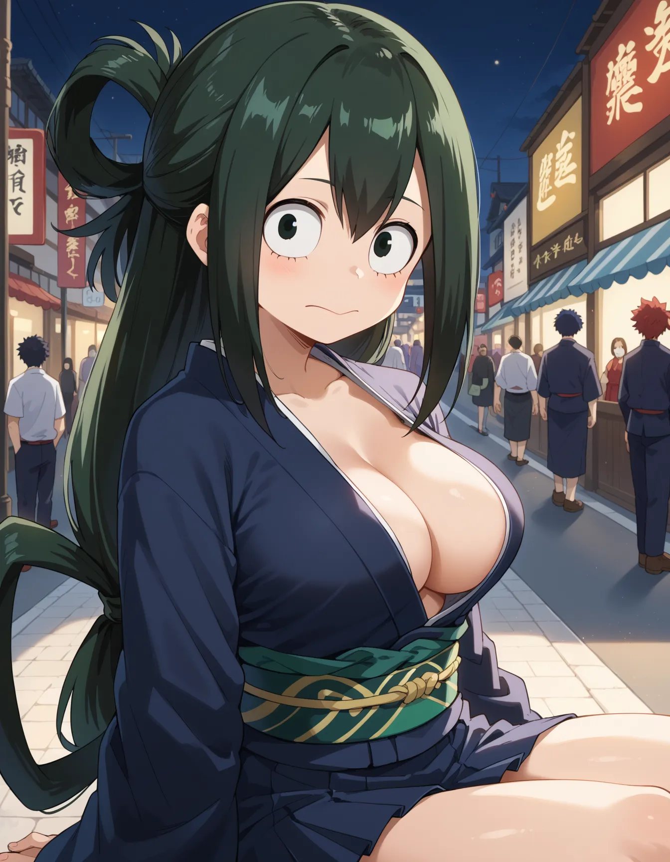 【「巨乳×着物」AIエロ画像（イラスト・アニメ・二次元風）854枚まとめ！(13ページ目)のエロ画像14枚目