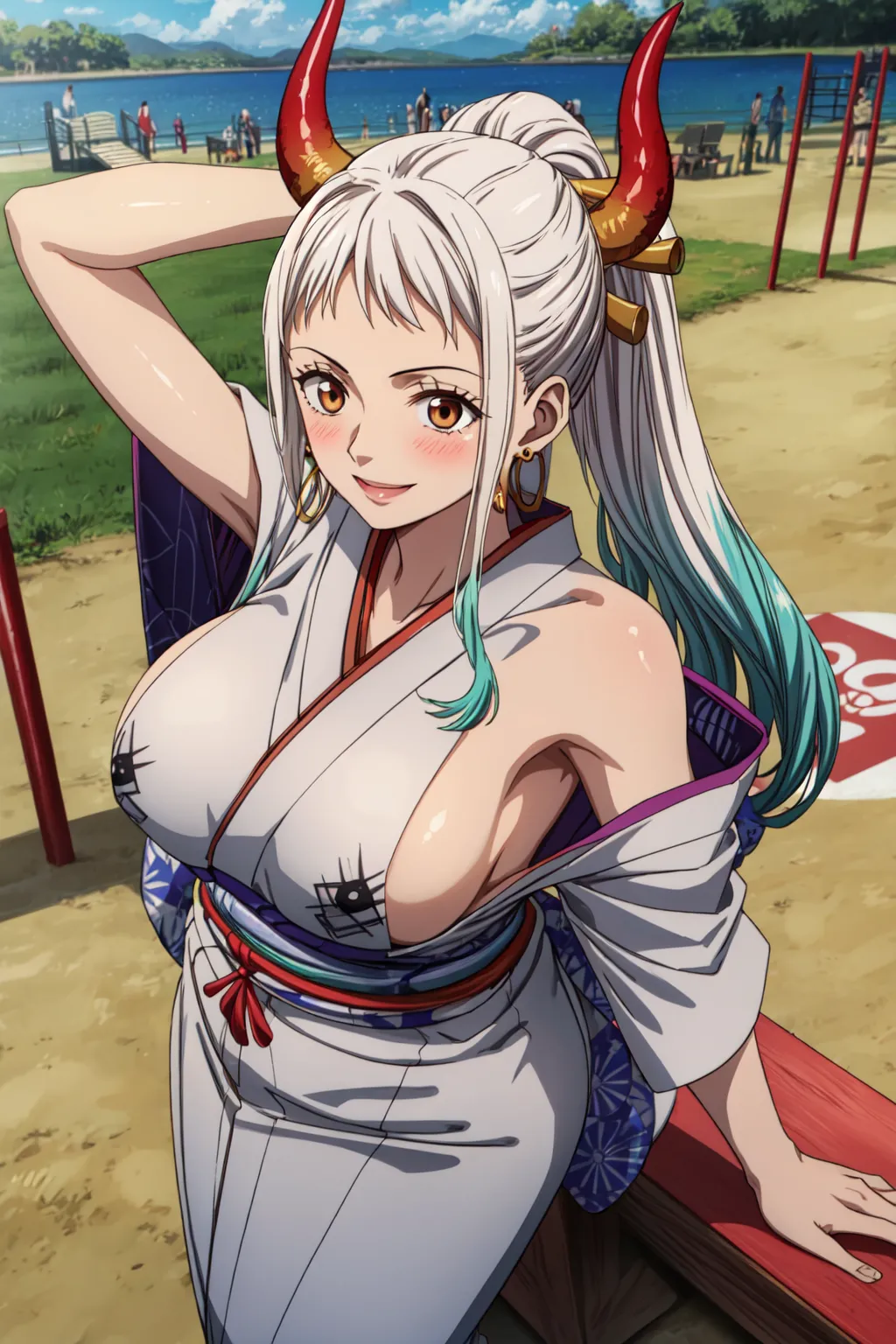 【「巨乳×着物」AIエロ画像（イラスト・アニメ・二次元風）854枚まとめ！(13ページ目)のエロ画像12枚目