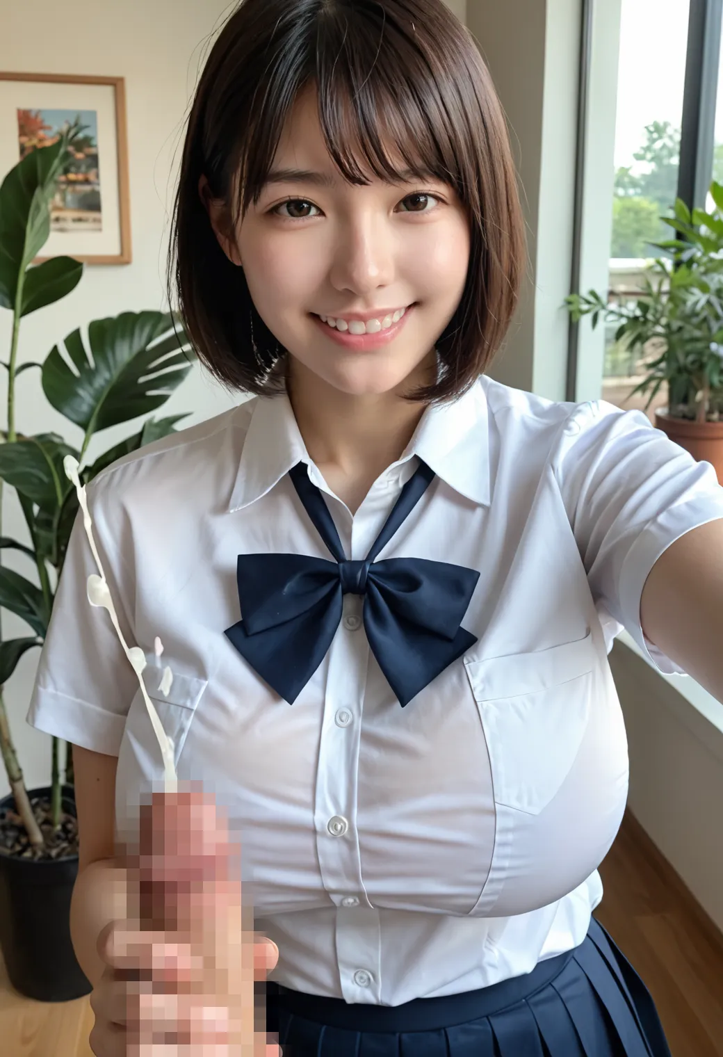 【「爆乳・超乳×学制服」AIエロ画像（リアル・実写・フォト風）1962枚まとめ！(29ページ目)のエロ画像24枚目