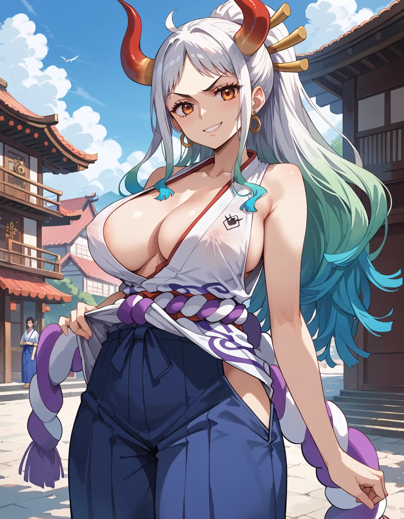 【「巨乳×着物」AIエロ画像（イラスト・アニメ・二次元風）854枚まとめ！(13ページ目)のエロ画像8枚目
