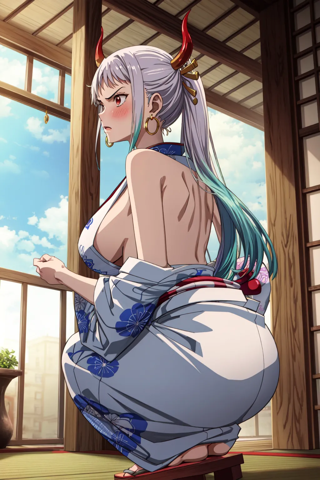 【「巨乳×着物」AIエロ画像（イラスト・アニメ・二次元風）854枚まとめ！(13ページ目)のエロ画像7枚目