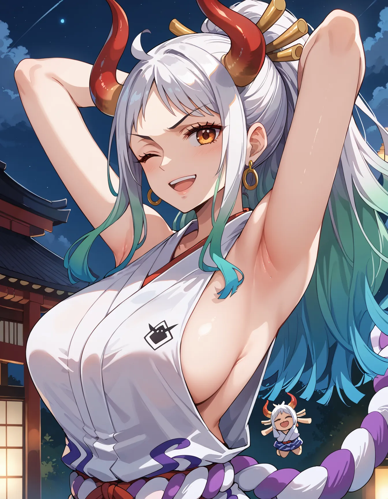 【「巨乳×着物」AIエロ画像（イラスト・アニメ・二次元風）854枚まとめ！(12ページ目)のエロ画像27枚目