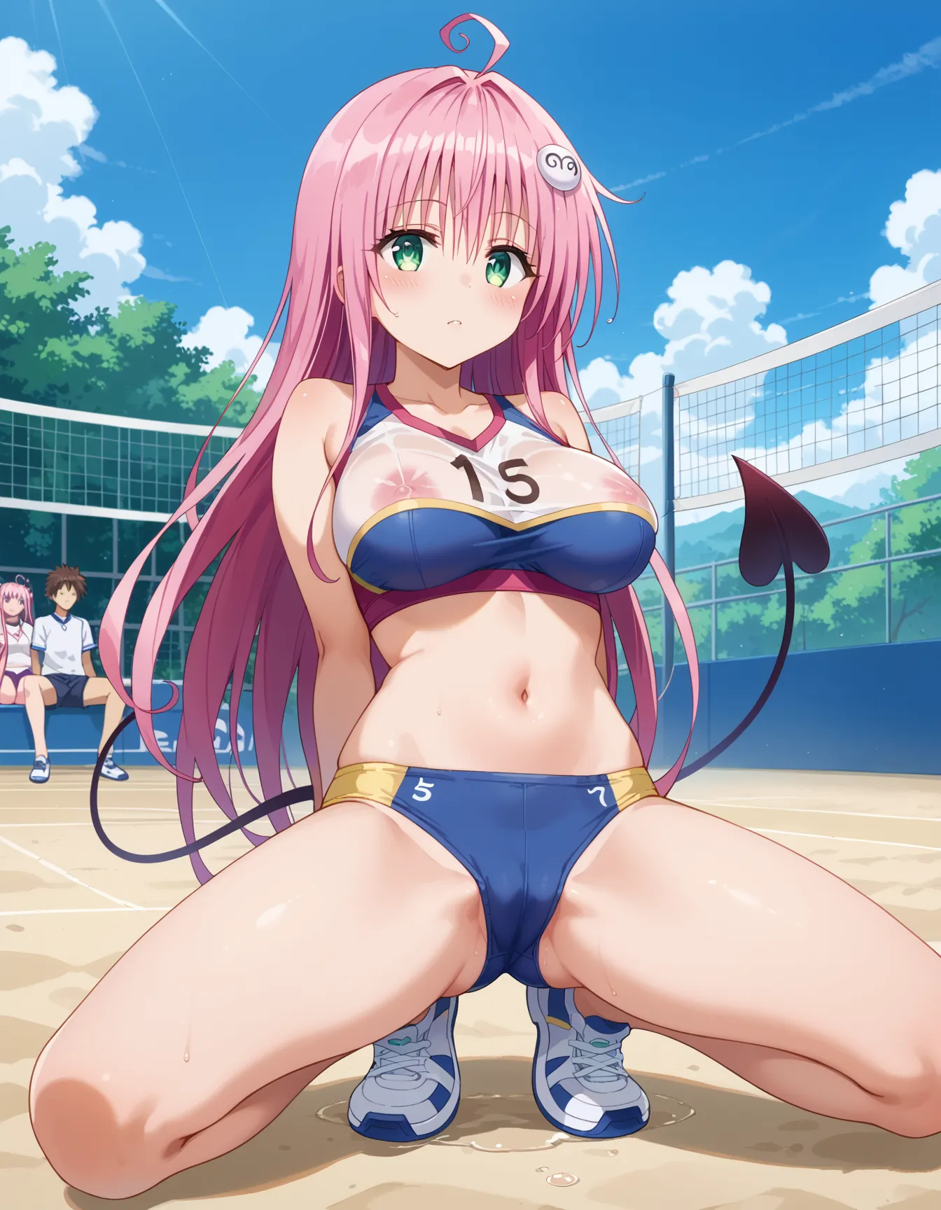 【「巨乳×バレーボール」AIエロ画像（イラスト・アニメ・二次元風）132枚まとめ！(2ページ目)のエロ画像18枚目