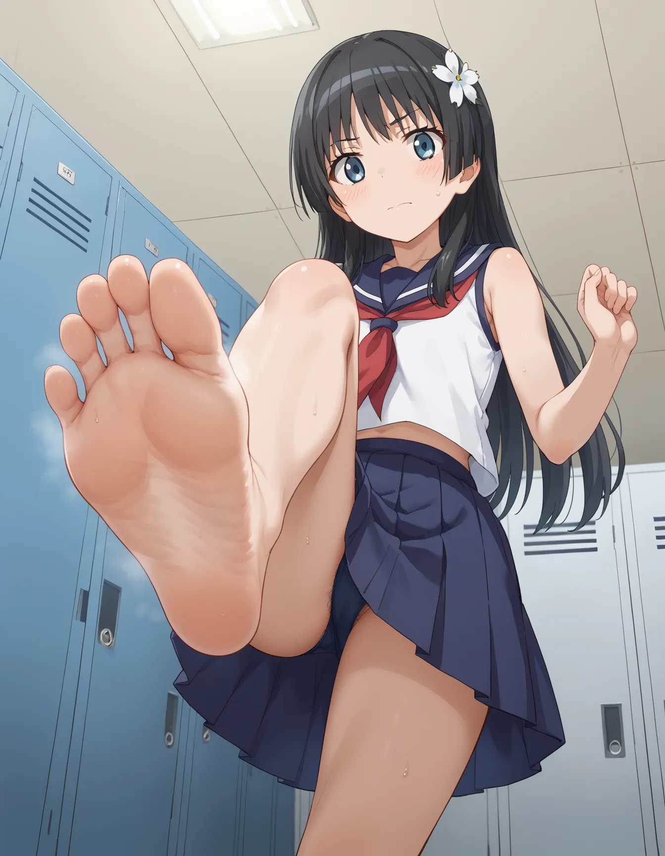 【「貧乳×学制服」AIエロ画像（イラスト・アニメ・二次元風）606枚まとめ！(9ページ目)のエロ画像6枚目