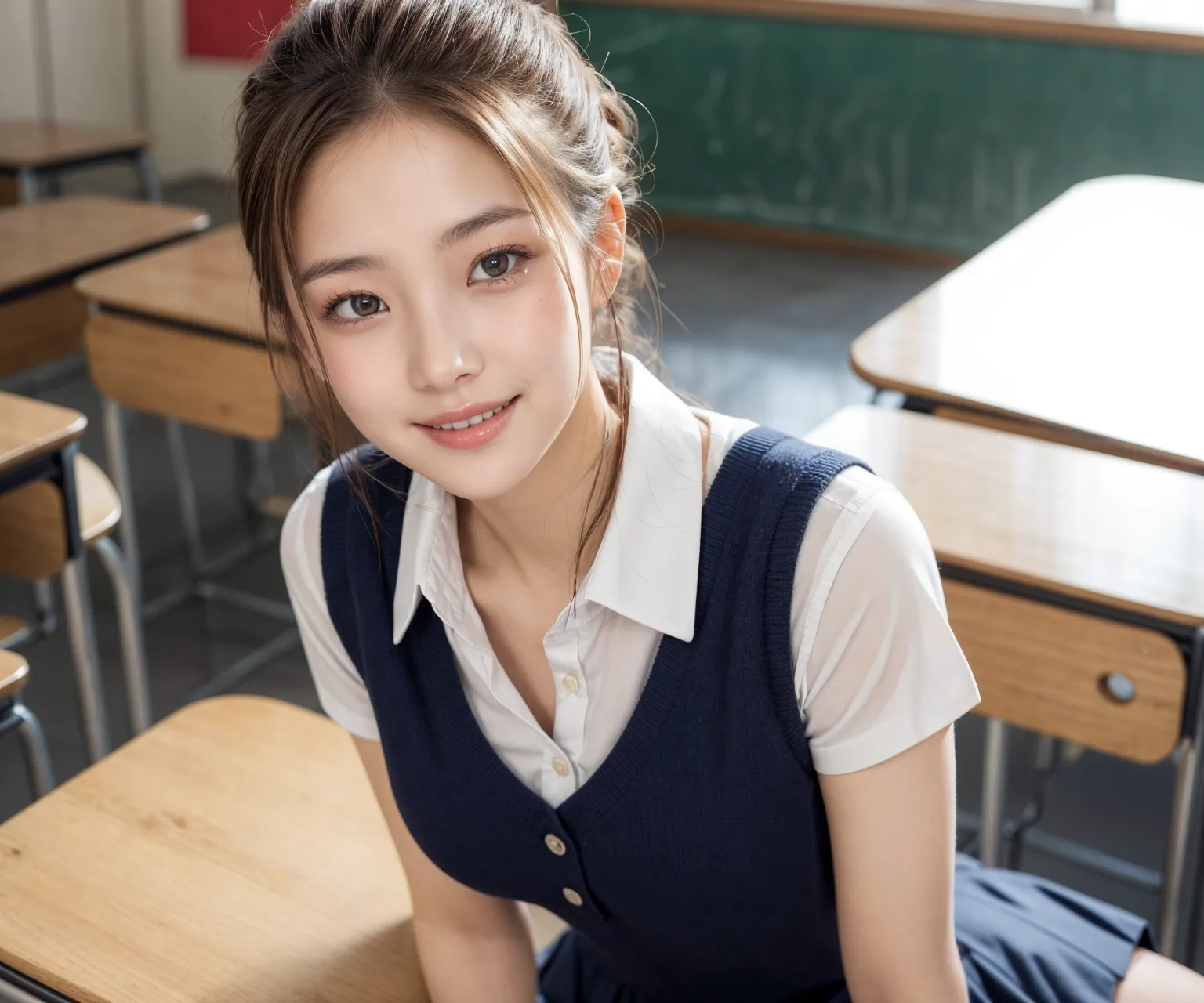 【「女子校生・JK×貧乳」AIエロ画像（リアル・実写・フォト風）2980枚まとめ！(39ページ目)のエロ画像27枚目