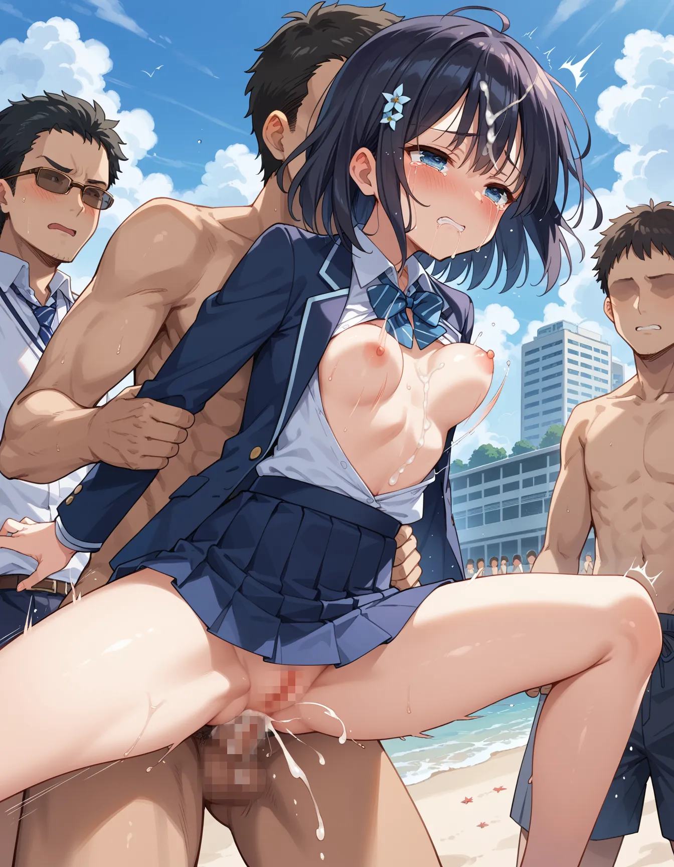 【「貧乳×学制服」AIエロ画像（イラスト・アニメ・二次元風）606枚まとめ！(8ページ目)のエロ画像24枚目