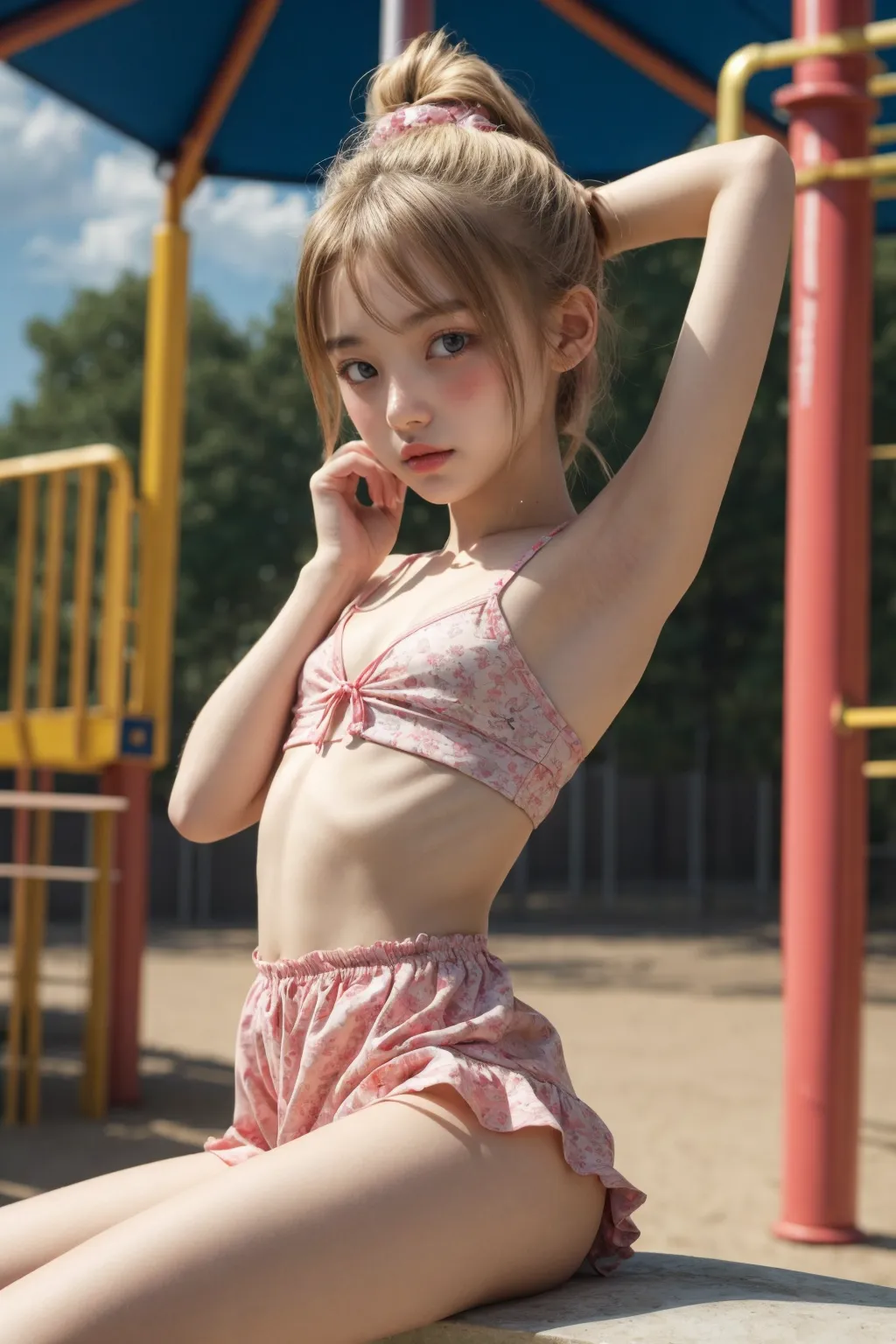 【「腋・脇×下着（ブラジャー・パンティ）」AIエロ画像（リアル・実写・フォト風）588枚まとめ！(8ページ目)のエロ画像3枚目