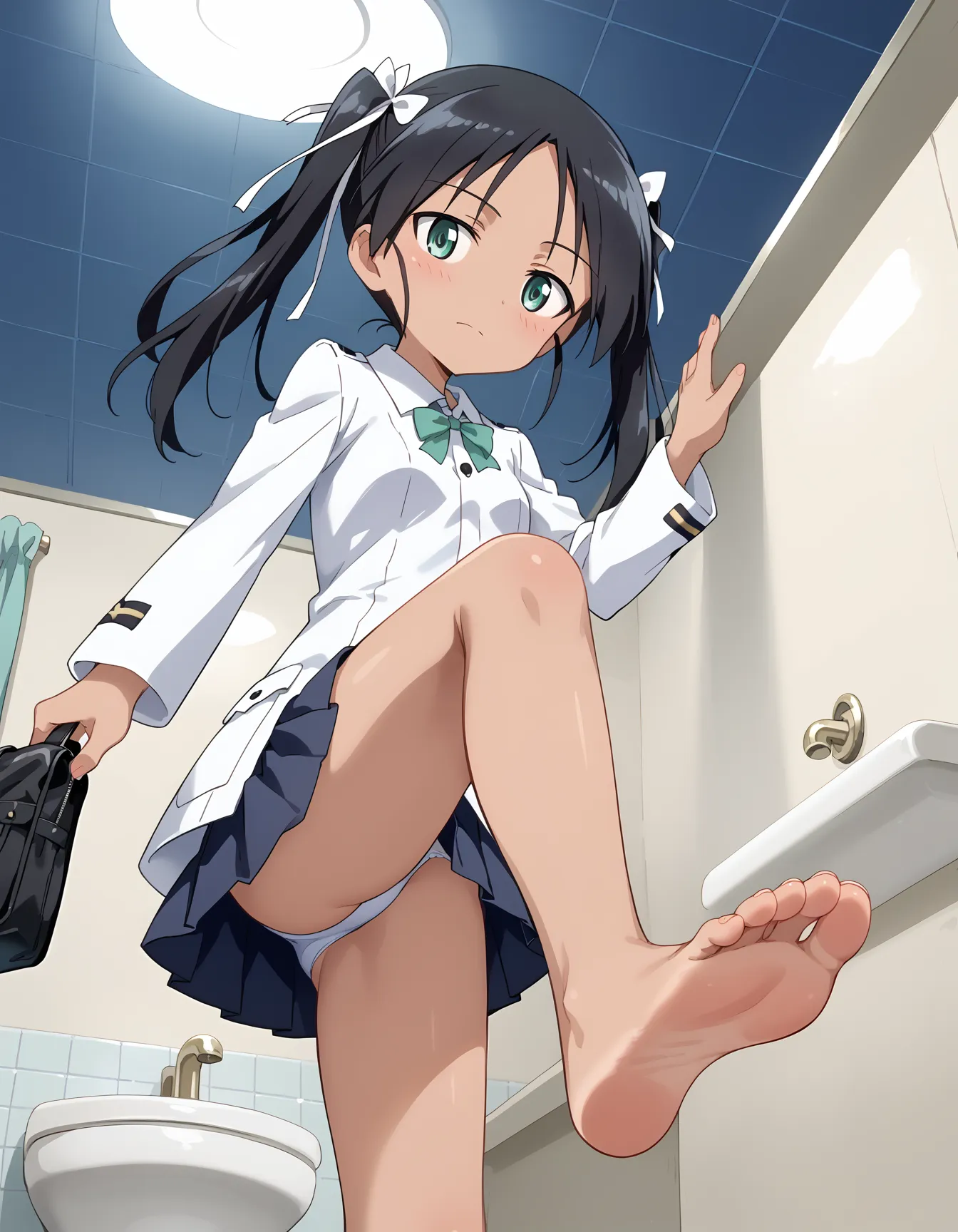 【「貧乳×学制服」AIエロ画像（イラスト・アニメ・二次元風）606枚まとめ！(8ページ目)のエロ画像13枚目
