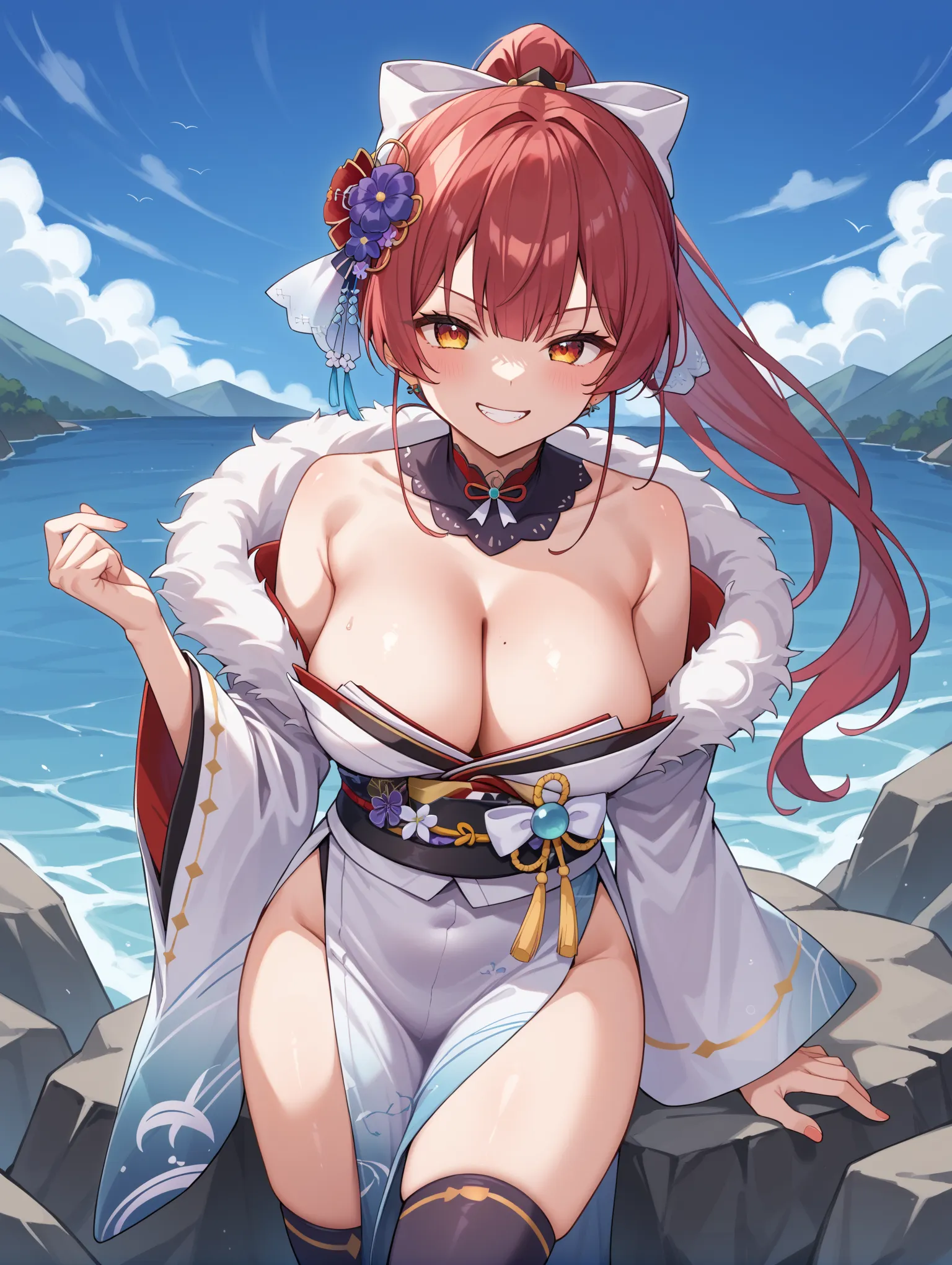 【「巨乳×着物」AIエロ画像（イラスト・アニメ・二次元風）854枚まとめ！(11ページ目)のエロ画像18枚目