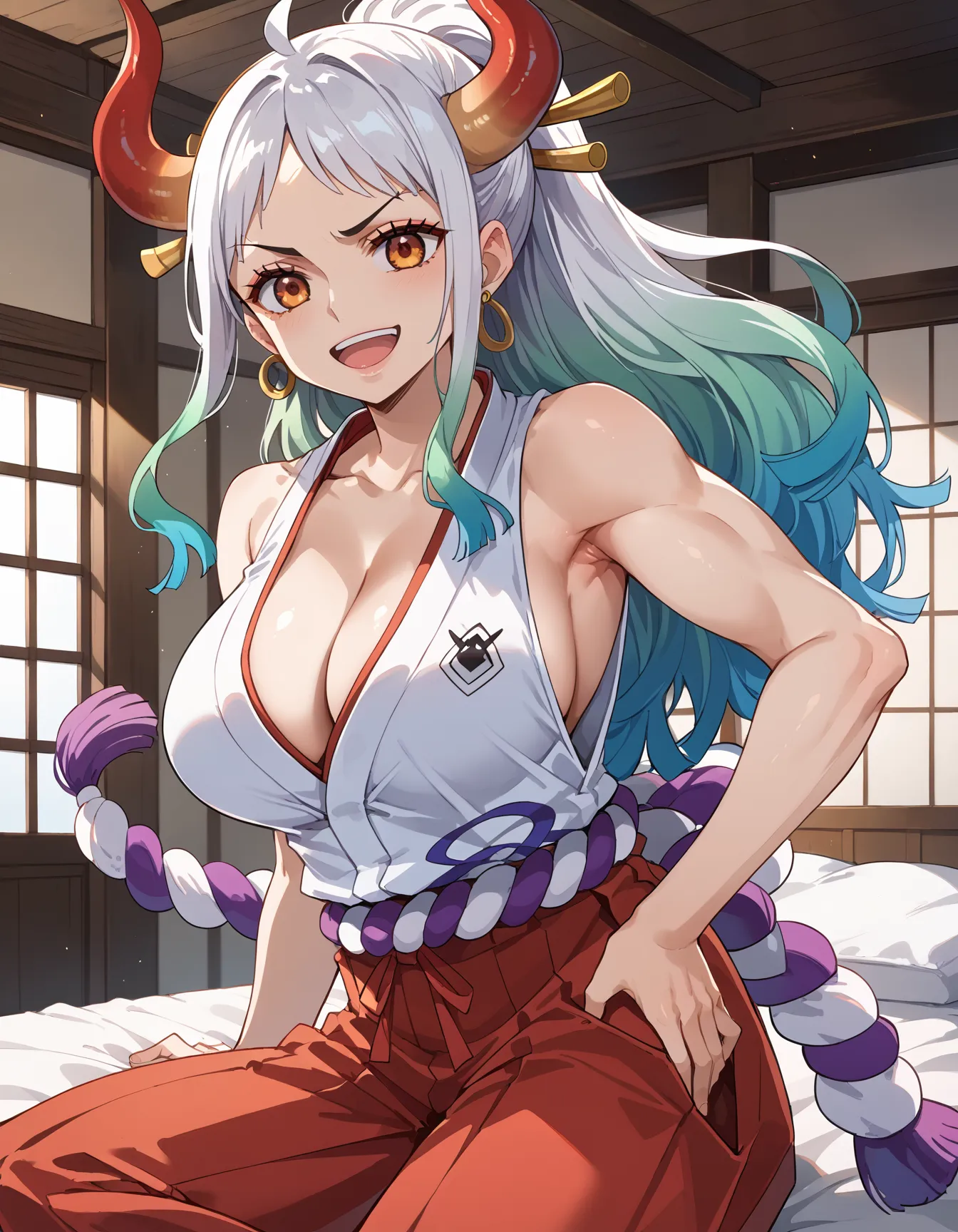 【「巨乳×着物」AIエロ画像（イラスト・アニメ・二次元風）854枚まとめ！(11ページ目)のエロ画像16枚目
