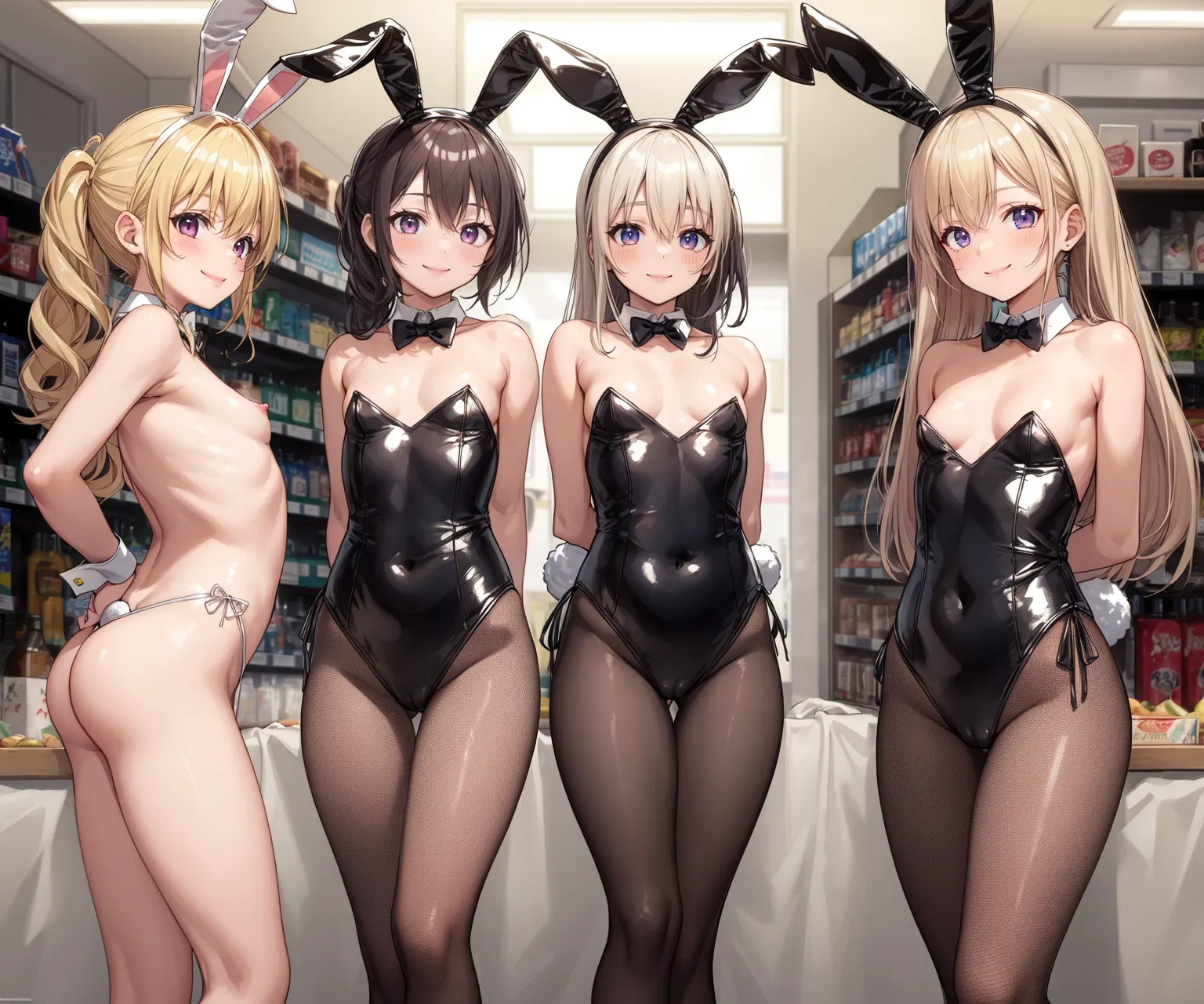 【「貧乳×バニーガール」AIエロ画像（イラスト・アニメ・二次元風）93枚まとめ！(2ページ目)のエロ画像7枚目
