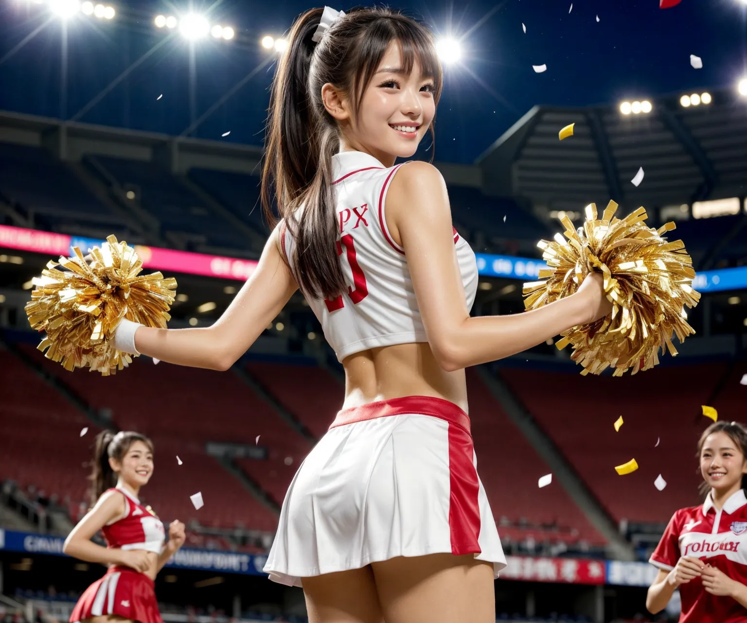 【「貧乳×チアリーダー」AIエロ画像（リアル・実写・フォト風）410枚まとめ！(5ページ目)のエロ画像28枚目