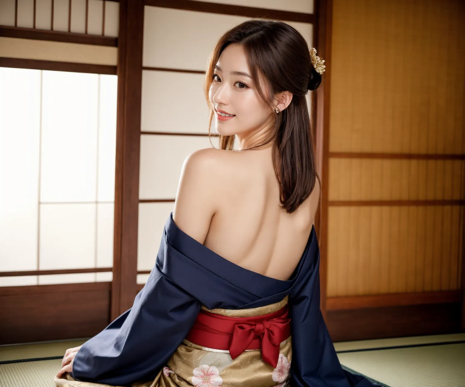 【「貧乳×着物」AIエロ画像（リアル・実写・フォト風）639枚まとめ！(7ページ目)のエロ画像17枚目