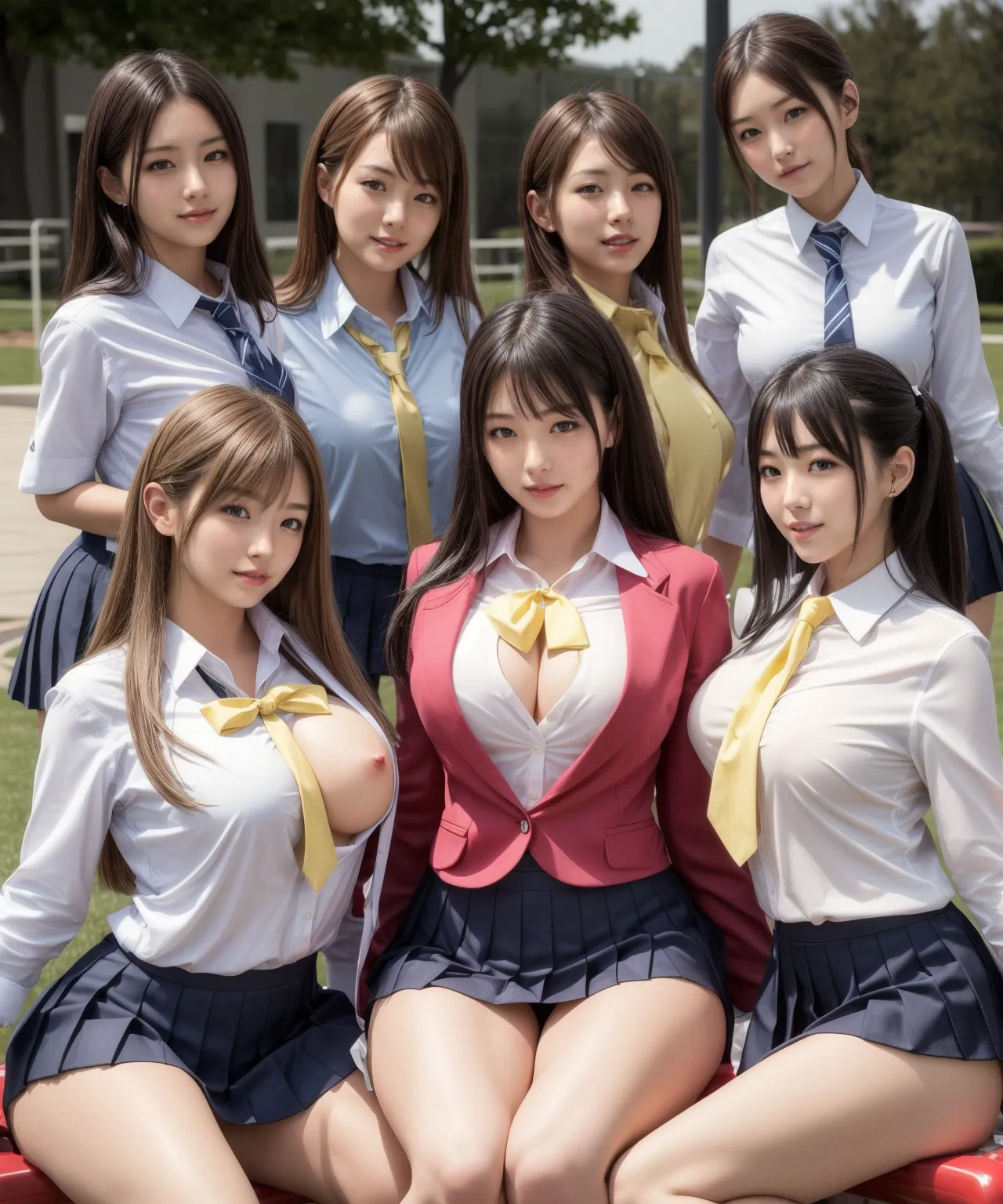 【「爆乳・超乳×学制服」AIエロ画像（リアル・実写・フォト風）1962枚まとめ！(23ページ目)のエロ画像27枚目