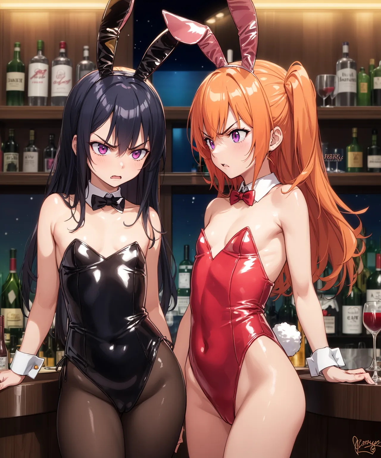 【「貧乳×バニーガール」AIエロ画像（イラスト・アニメ・二次元風）93枚まとめ！(2ページ目)のエロ画像6枚目