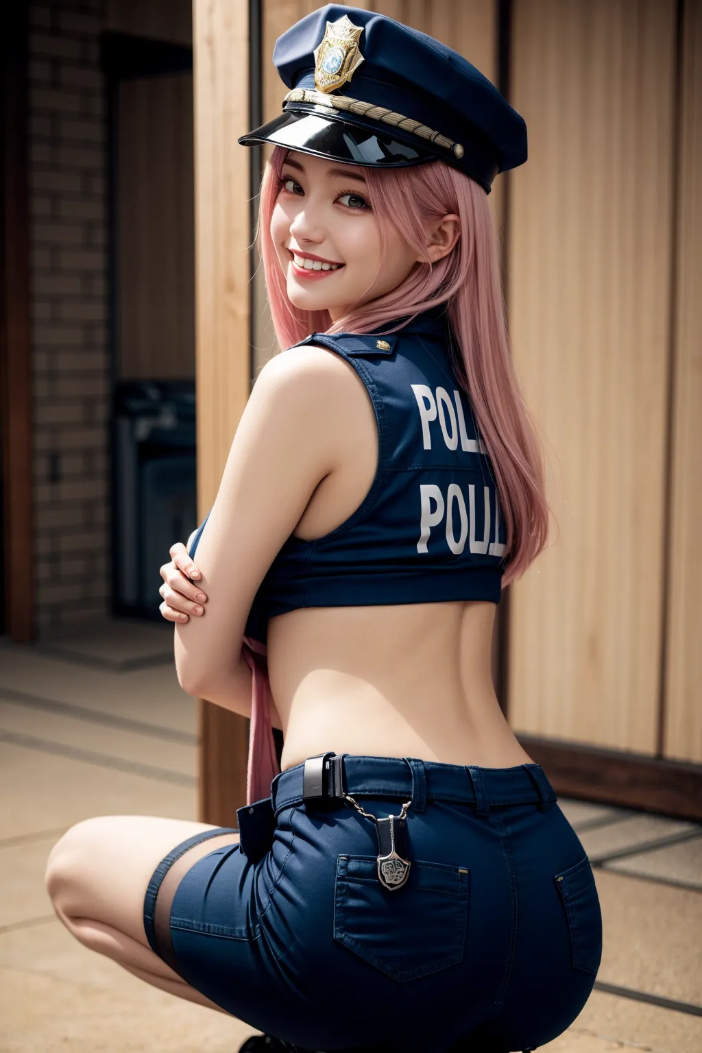 【「爆乳・超乳×女警官」AIエロ画像（リアル・実写・フォト風）192枚まとめ！(2ページ目)のエロ画像26枚目