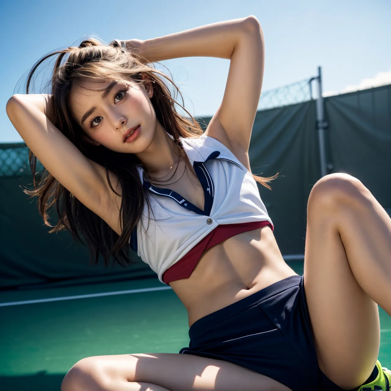 【「貧乳×テニス」AIエロ画像（リアル・実写・フォト風）63枚まとめ！のエロ画像22枚目