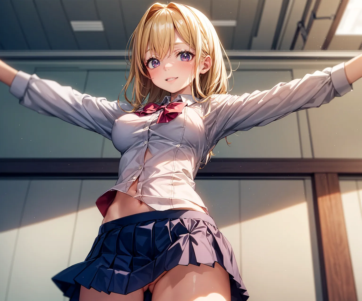 【「女子校生・JK×学制服」AIエロ画像（イラスト・アニメ・二次元風）190枚まとめ！(2ページ目)のエロ画像25枚目