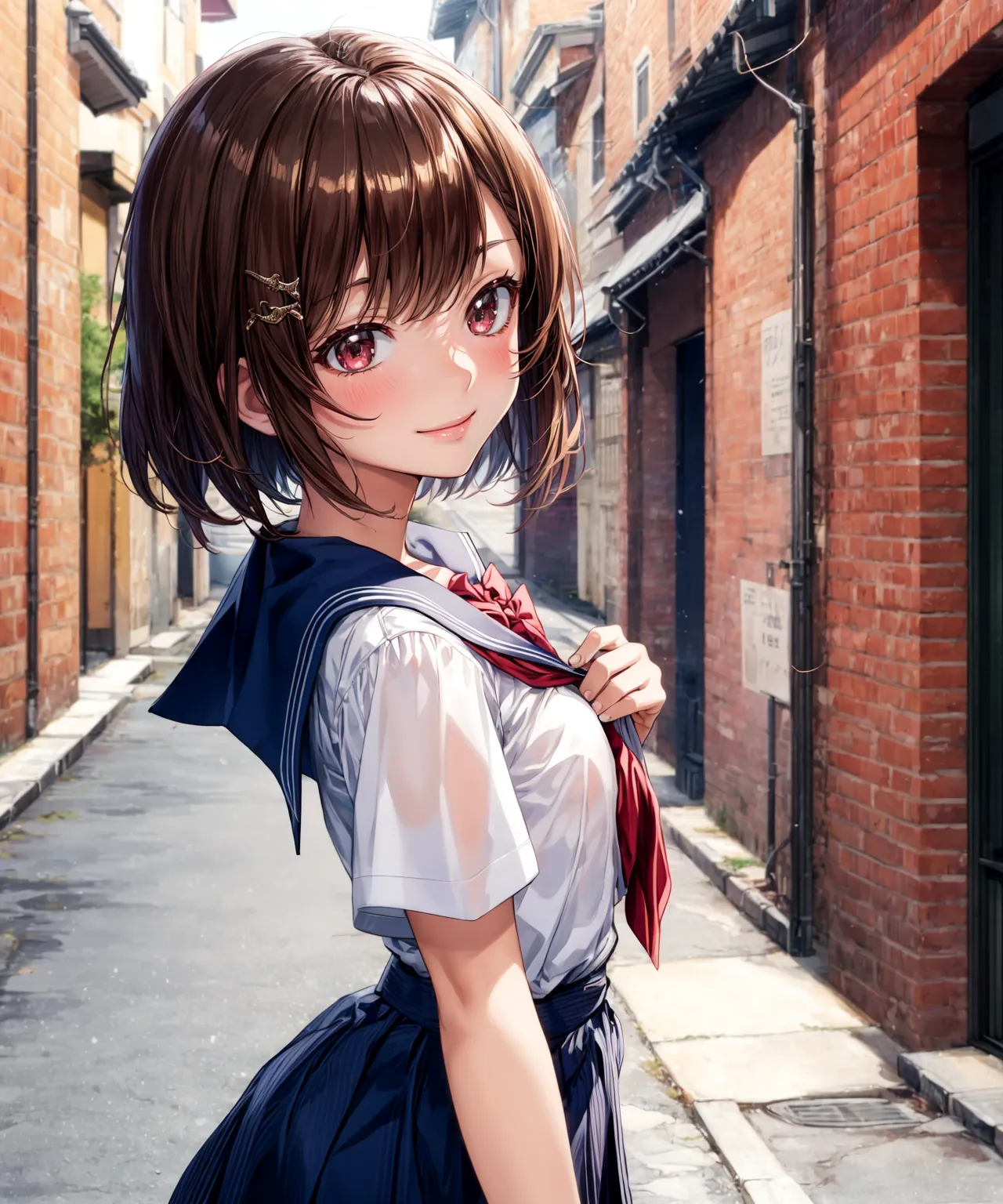 【「ギャル×学制服」AIエロ画像（イラスト・アニメ・二次元風）155枚まとめ！(2ページ目)のエロ画像9枚目