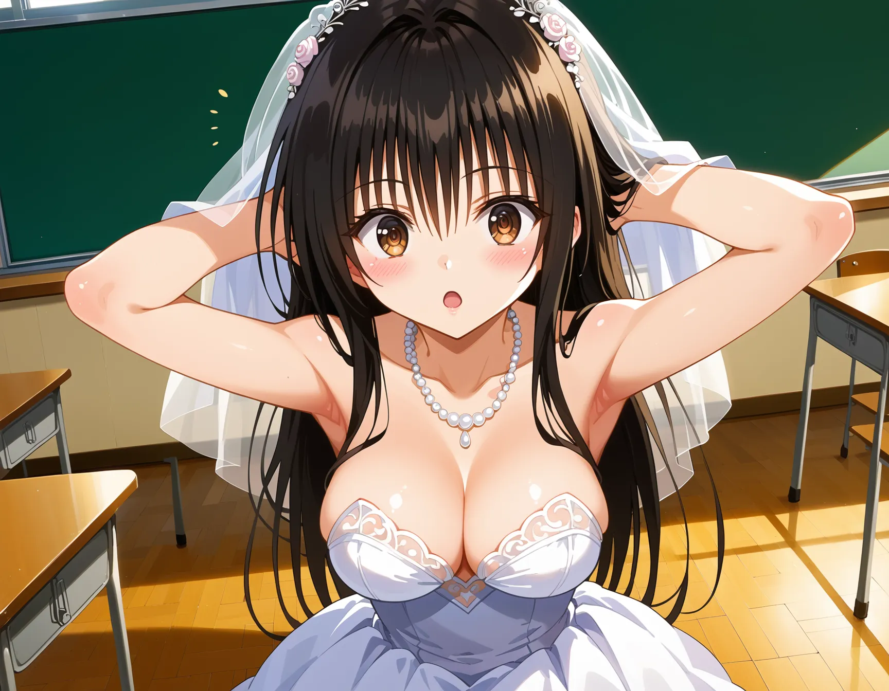 【「ウェディングドレス」AIエロ画像（イラスト・アニメ・二次元風）332枚まとめ！(4ページ目)のエロ画像5枚目