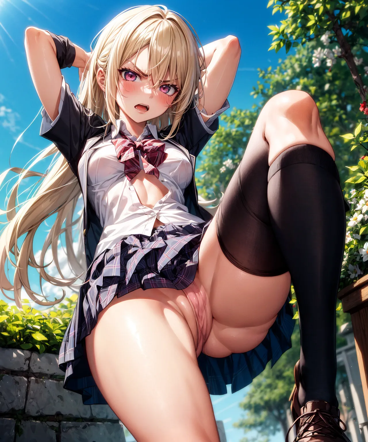 【「女子校生・JK×学制服」AIエロ画像（イラスト・アニメ・二次元風）190枚まとめ！(2ページ目)のエロ画像11枚目