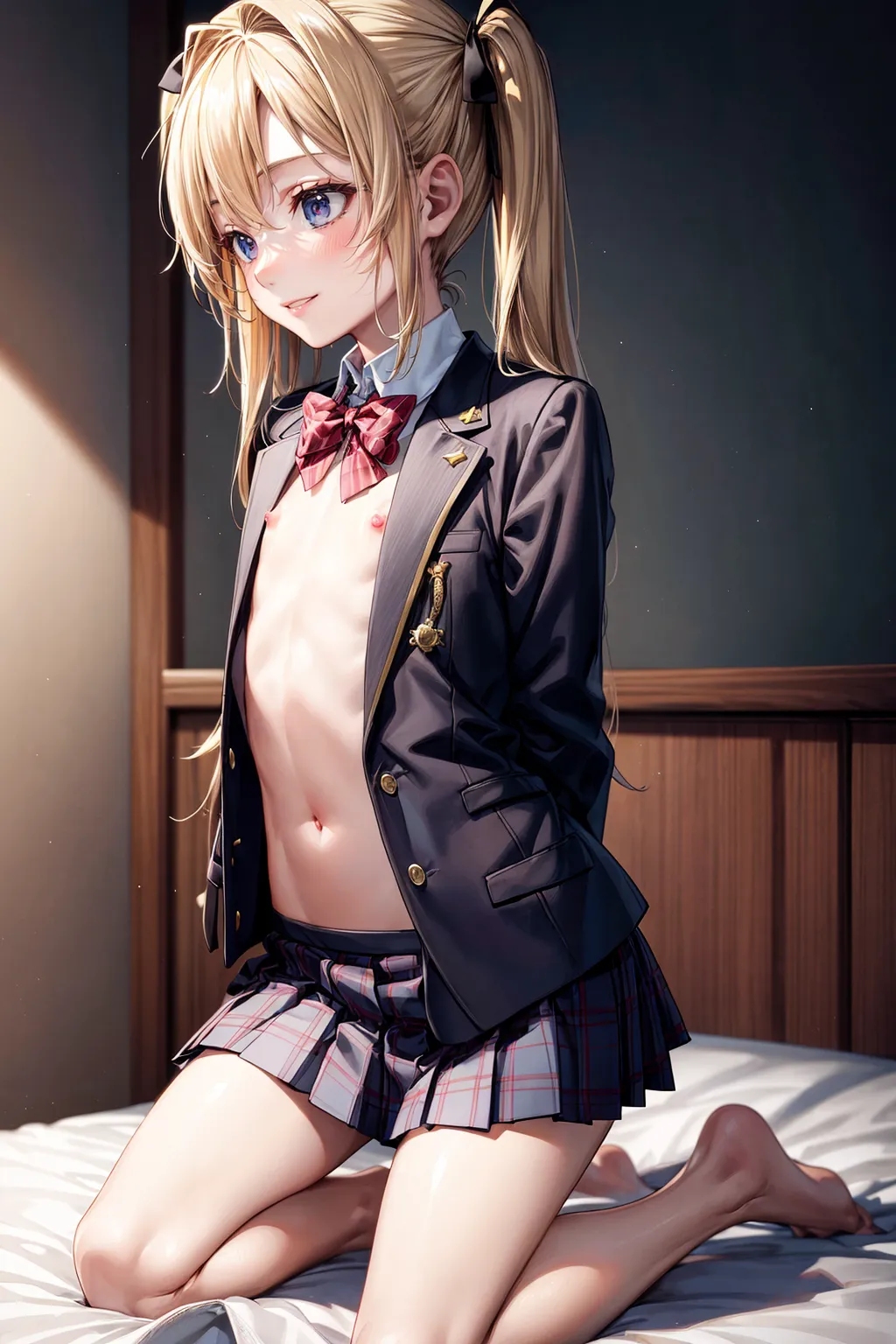 【「女子校生・JK×貧乳」AIエロ画像（イラスト・アニメ・二次元風）79枚まとめ！のエロ画像16枚目