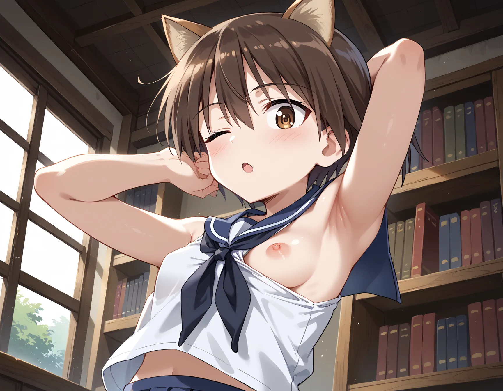 【「腋・脇」AIエロ画像（イラスト・アニメ・二次元風）4705枚まとめ！(43ページ目)のエロ画像9枚目