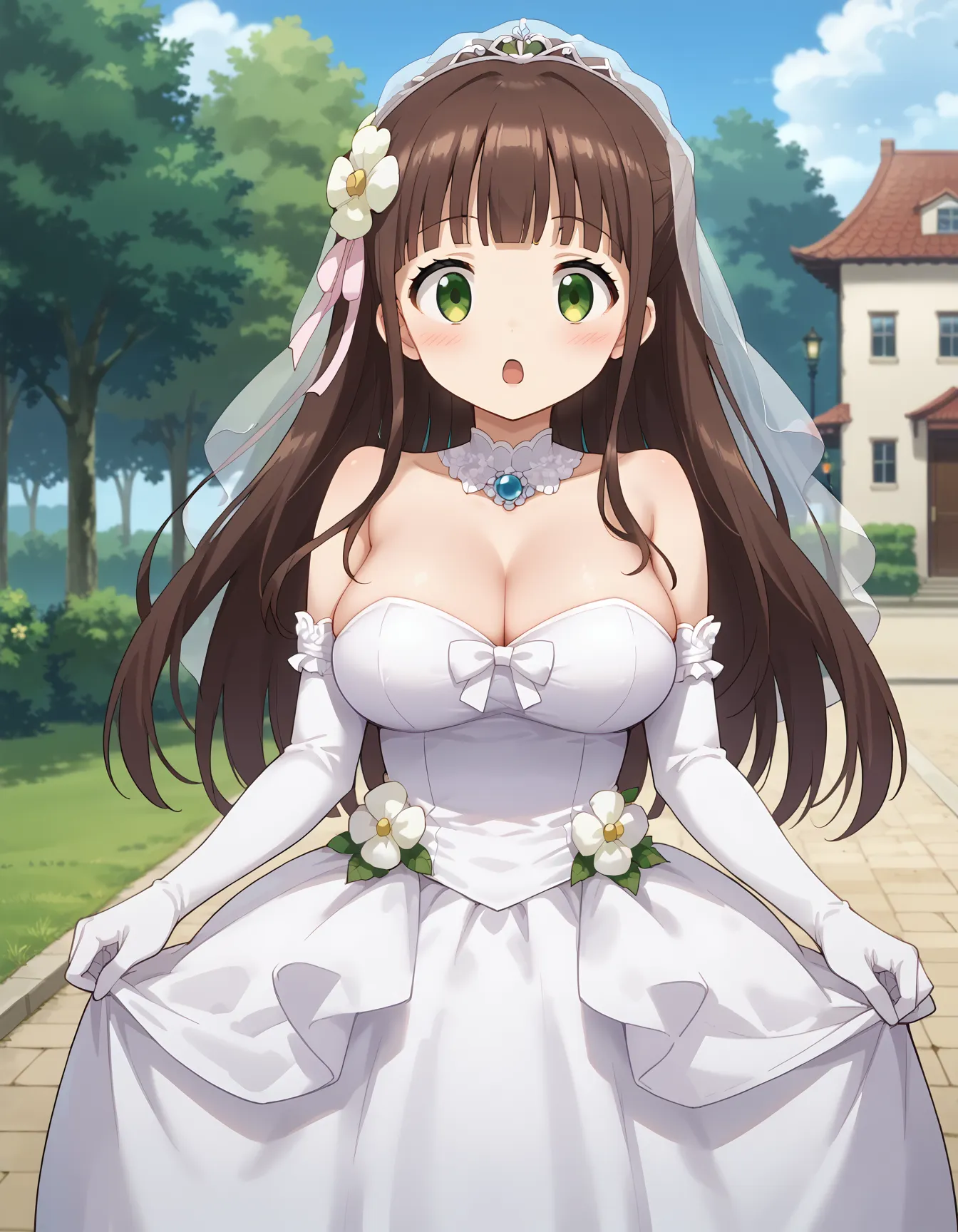 【「ウェディングドレス」AIエロ画像（イラスト・アニメ・二次元風）332枚まとめ！(3ページ目)のエロ画像22枚目