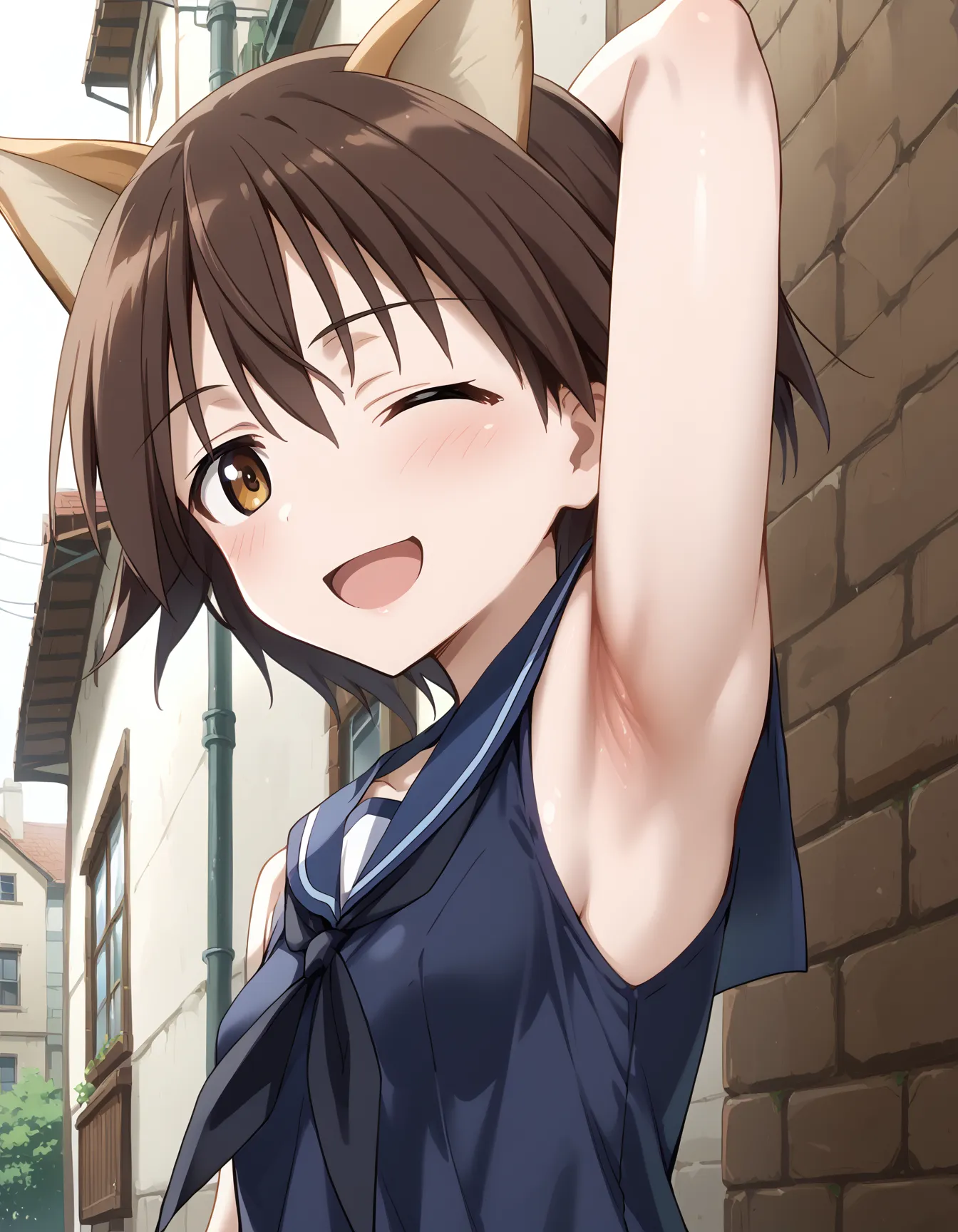 【「腋・脇」AIエロ画像（イラスト・アニメ・二次元風）4705枚まとめ！(41ページ目)のエロ画像15枚目
