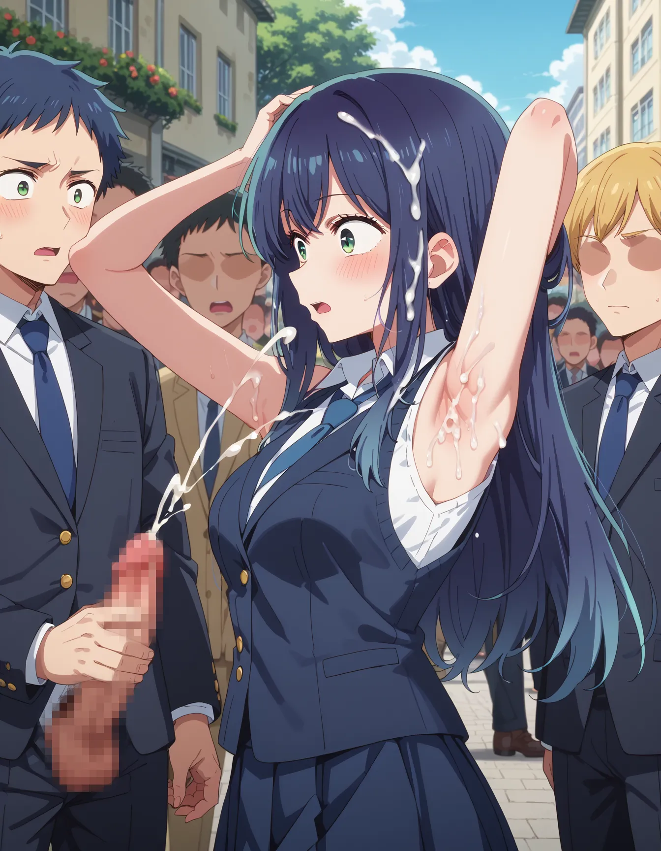 【「学制服」AIエロ画像（イラスト・アニメ・二次元風）4855枚まとめ！(35ページ目)のエロ画像24枚目