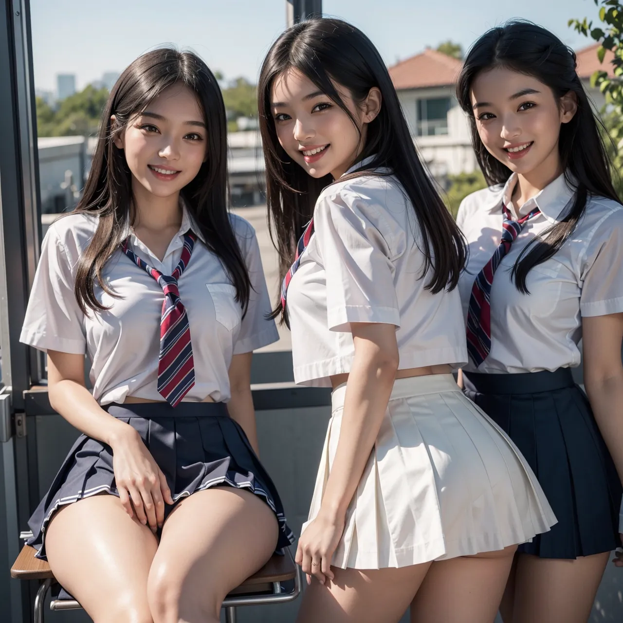 【「尻×学制服」AIエロ画像（リアル・実写・フォト風）2547枚まとめ！(18ページ目)のエロ画像13枚目
