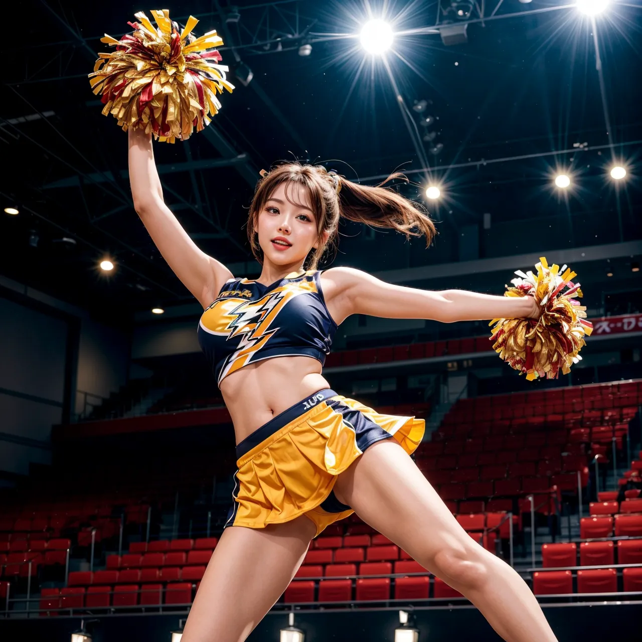 【「爆乳・超乳×チアリーダー」AIエロ画像（リアル・実写・フォト風）199枚まとめ！(2ページ目)のエロ画像10枚目