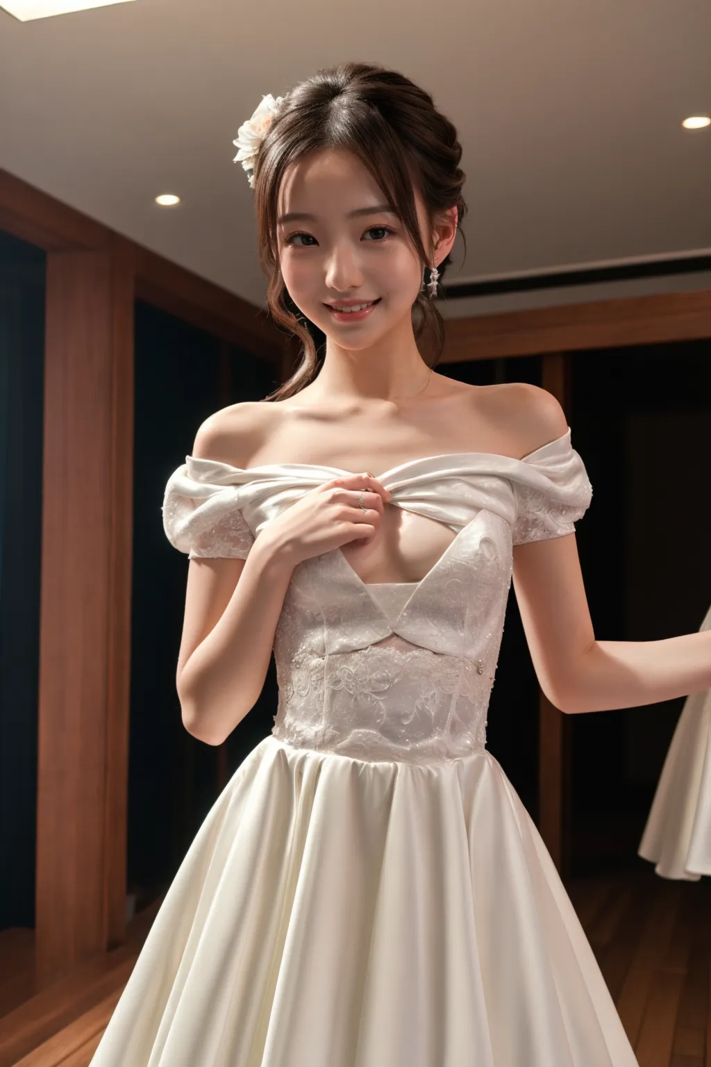 【「貧乳×ウェディングドレス」AIエロ画像（リアル・実写・フォト風）423枚まとめ！(3ページ目)のエロ画像7枚目