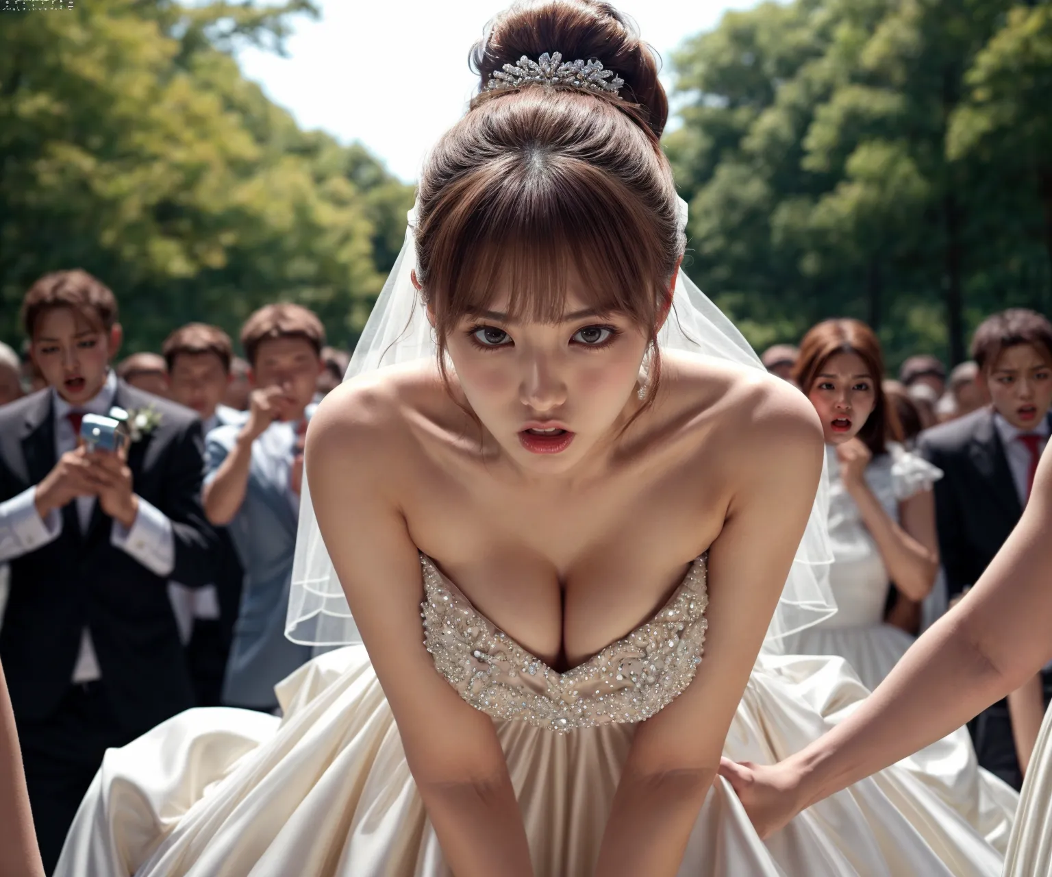 【「爆乳・超乳×ウェディングドレス」AIエロ画像（リアル・実写・フォト風）105枚まとめ！のエロ画像18枚目