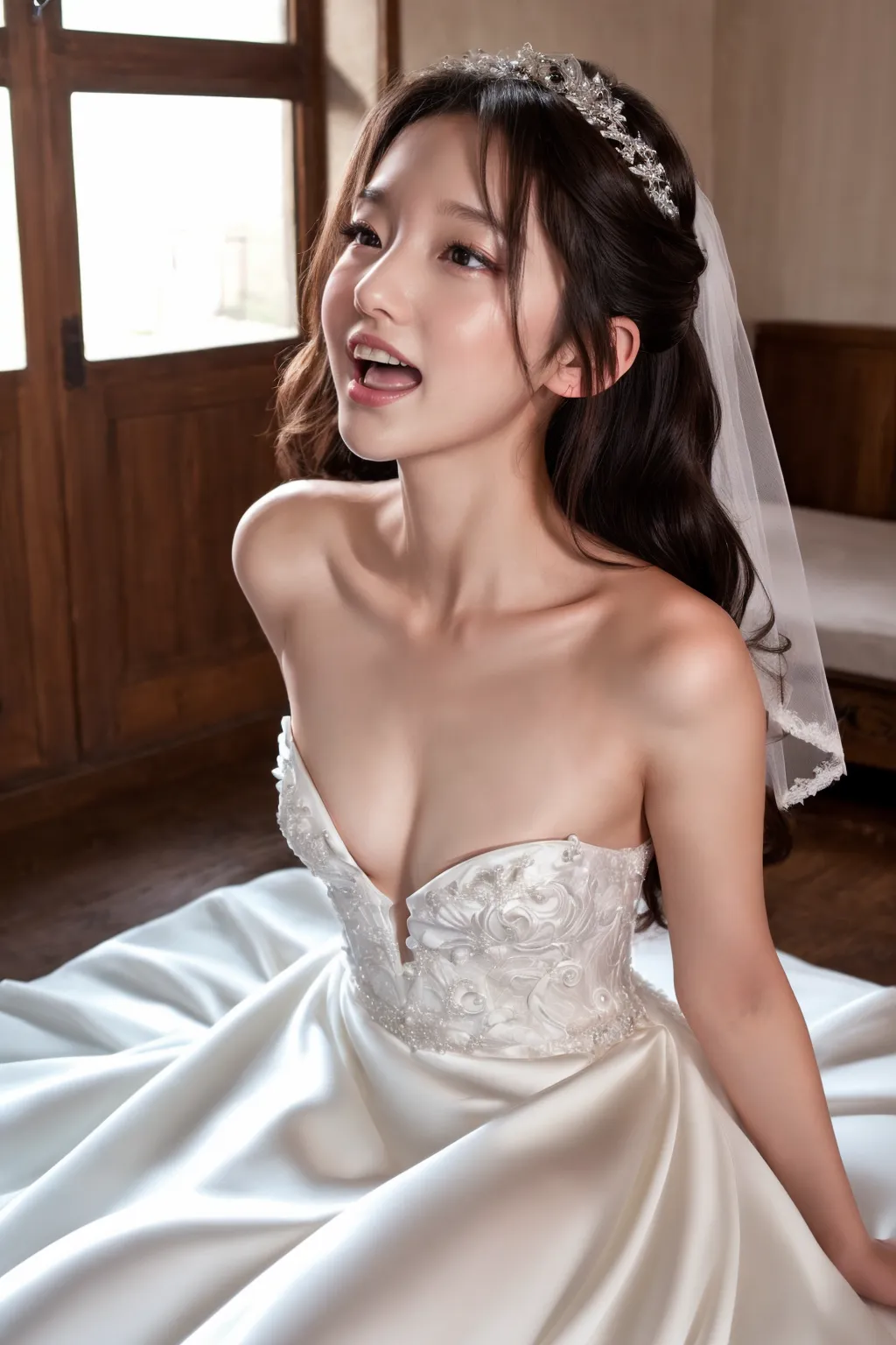 【「貧乳×ウェディングドレス」AIエロ画像（リアル・実写・フォト風）423枚まとめ！(2ページ目)のエロ画像24枚目