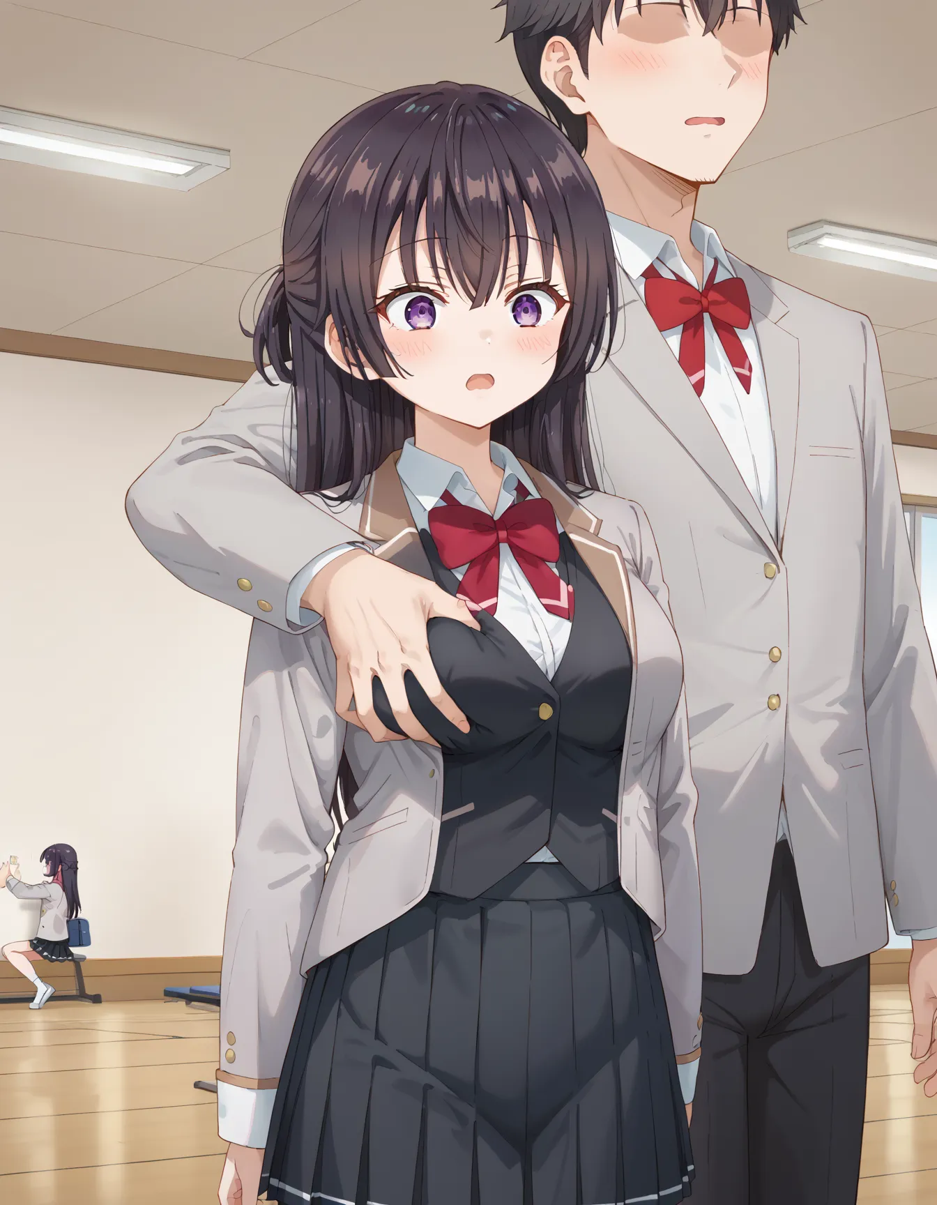 【「学制服」AIエロ画像（イラスト・アニメ・二次元風）4855枚まとめ！(23ページ目)のエロ画像4枚目