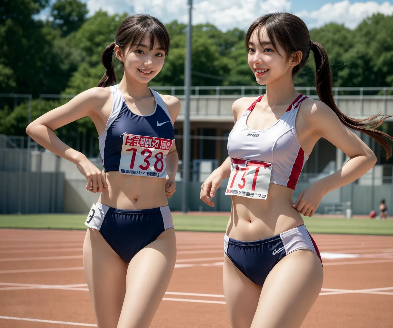 【「貧乳×陸上」AIエロ画像（リアル・実写・フォト風）248枚まとめ！(2ページ目)のエロ画像7枚目