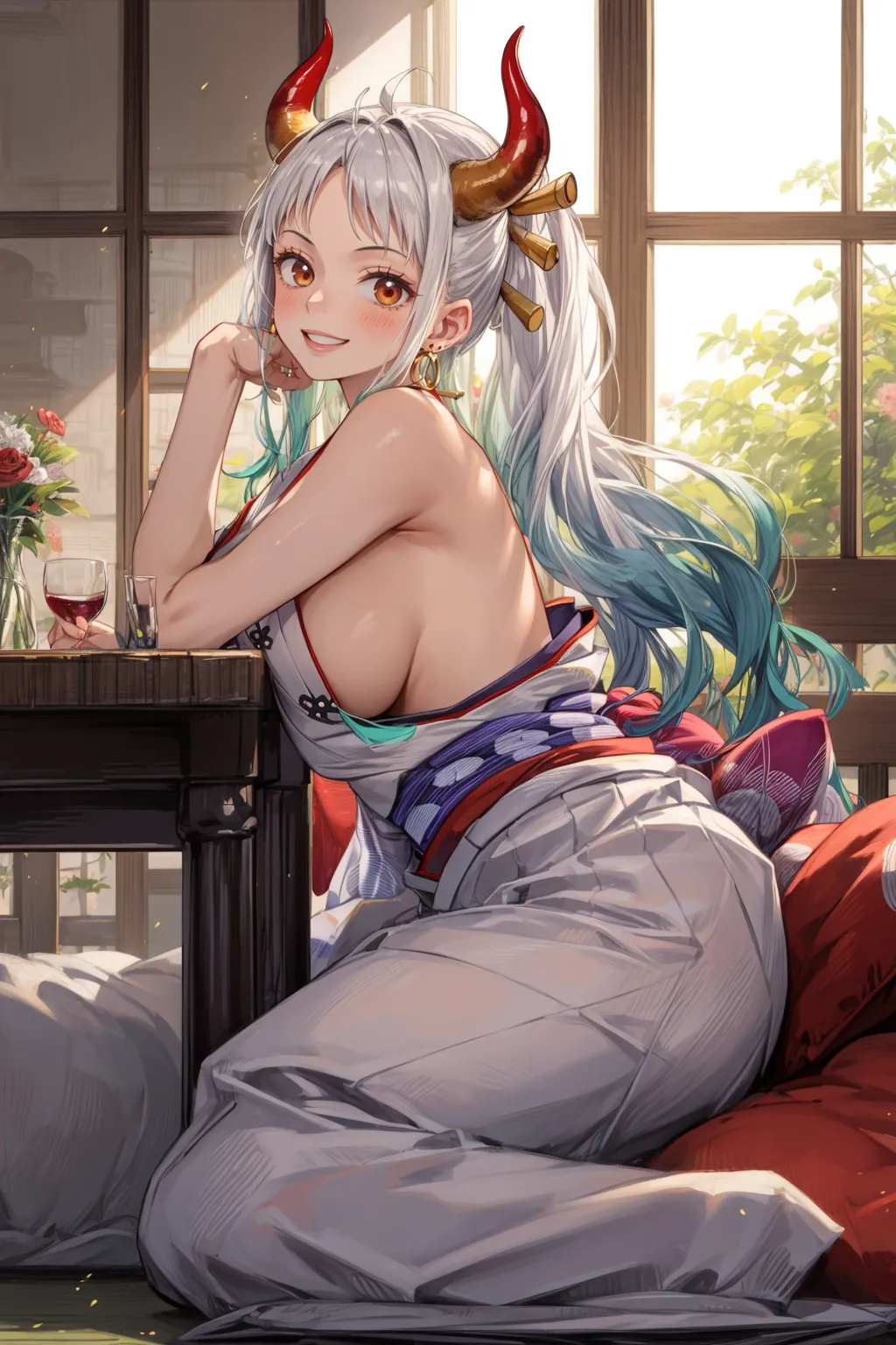 【「着物」AIエロ画像（イラスト・アニメ・二次元風）1472枚まとめ！(5ページ目)のエロ画像9枚目