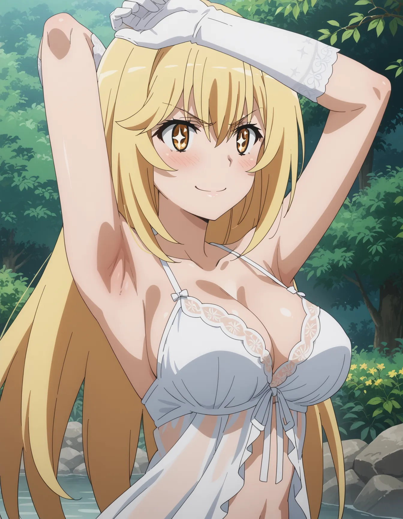 【「腋・脇×下着（ブラジャー・パンティ）」AIエロ画像（イラスト・アニメ・二次元風）1248枚まとめ！(4ページ目)のエロ画像15枚目