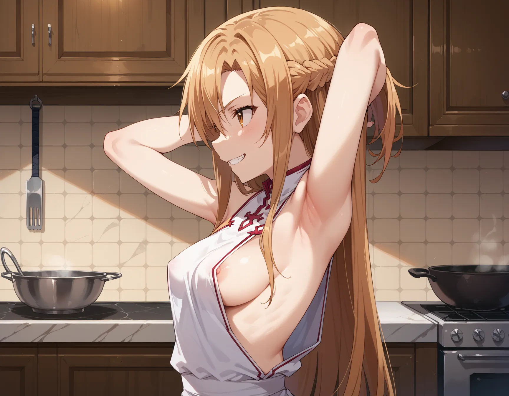 【「腋・脇×下着（ブラジャー・パンティ）」AIエロ画像（イラスト・アニメ・二次元風）1248枚まとめ！(4ページ目)のエロ画像10枚目